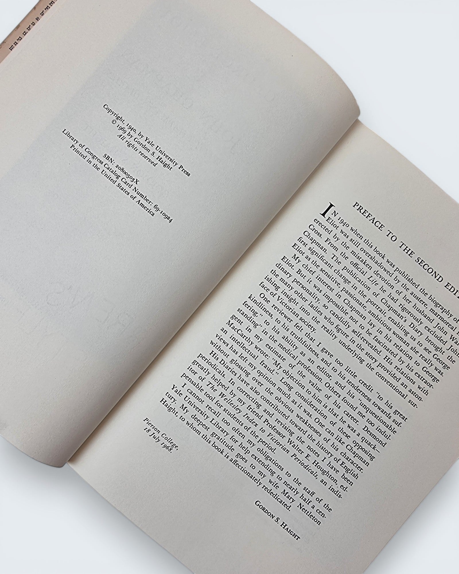 George Eliot and John Chapman with Chapmans Diaries Gordon S Haight second edition vintage book inside view