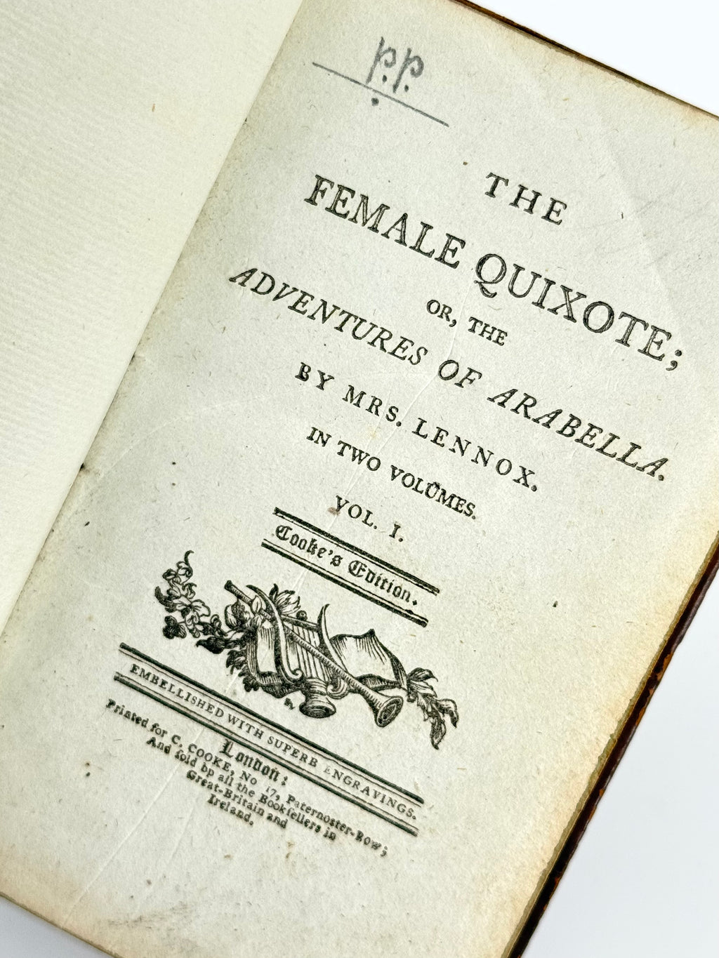 The Female Quixote: 2 Volumes Complete, Mrs. Lennox — Cooke's Edition