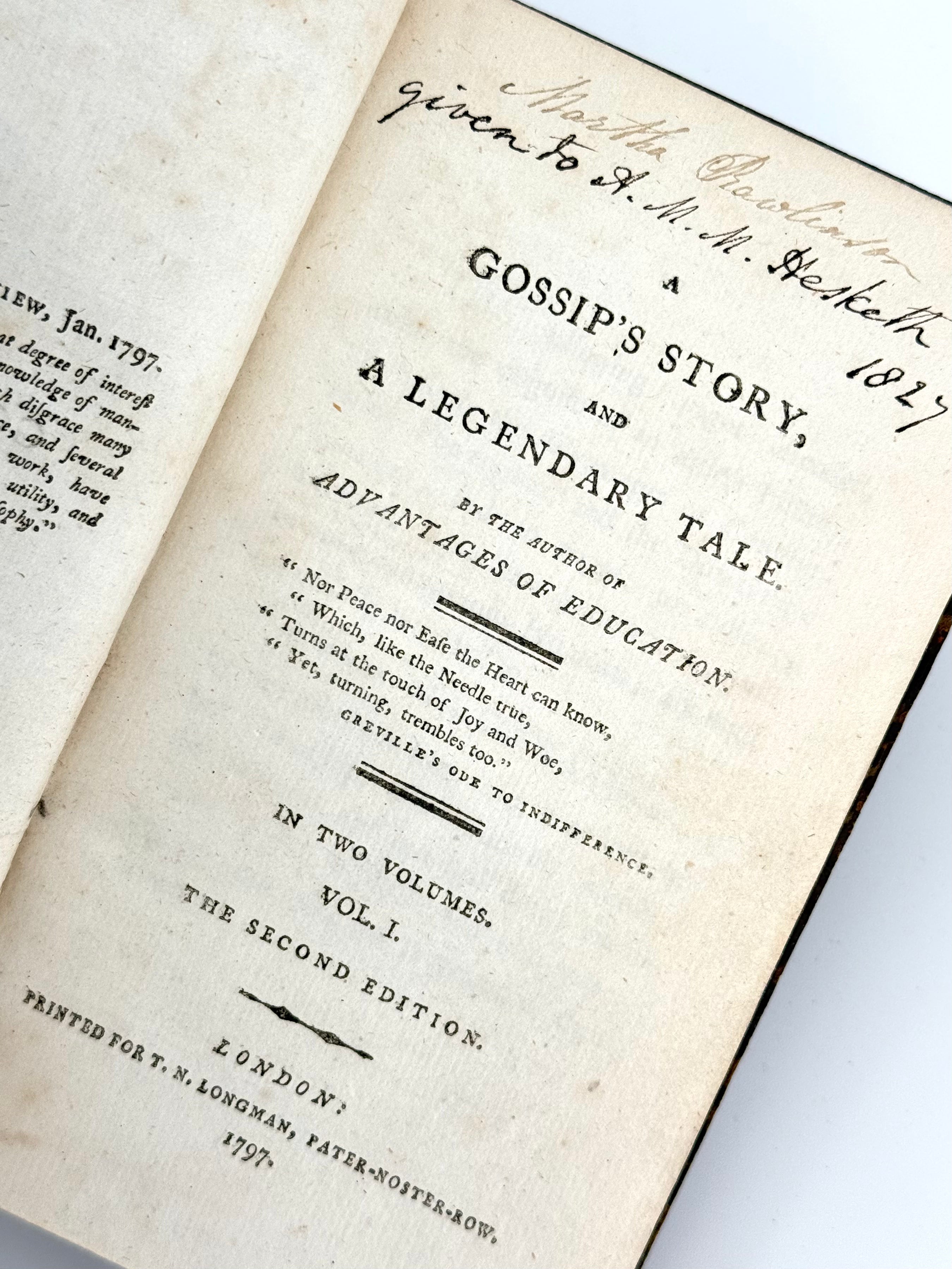 A Gossip's Story, and A Legendary Tale, by Jane West — 2nd Edition