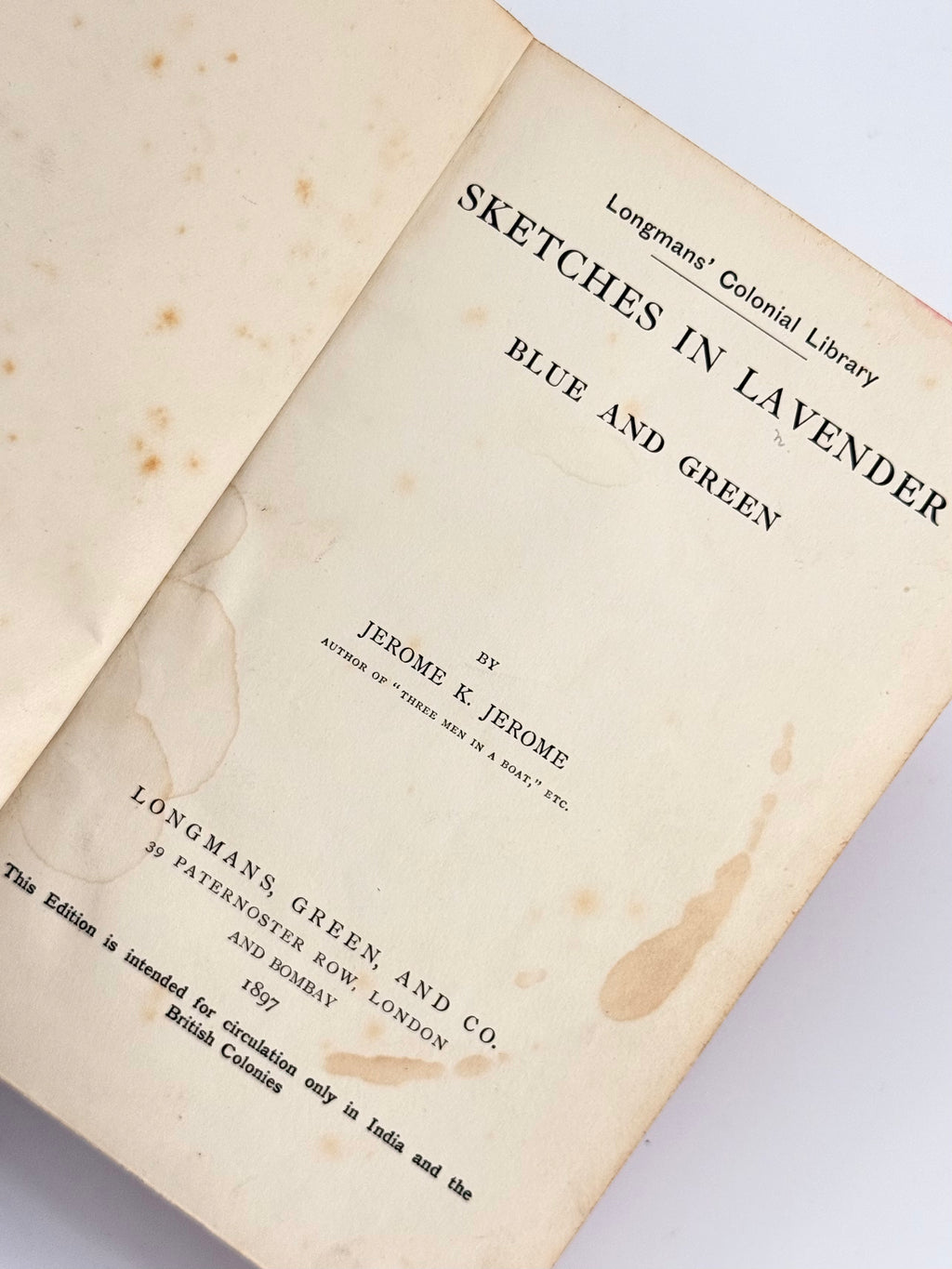 Sketches in Lavender, Blue and Green, Jerome K. Jerome