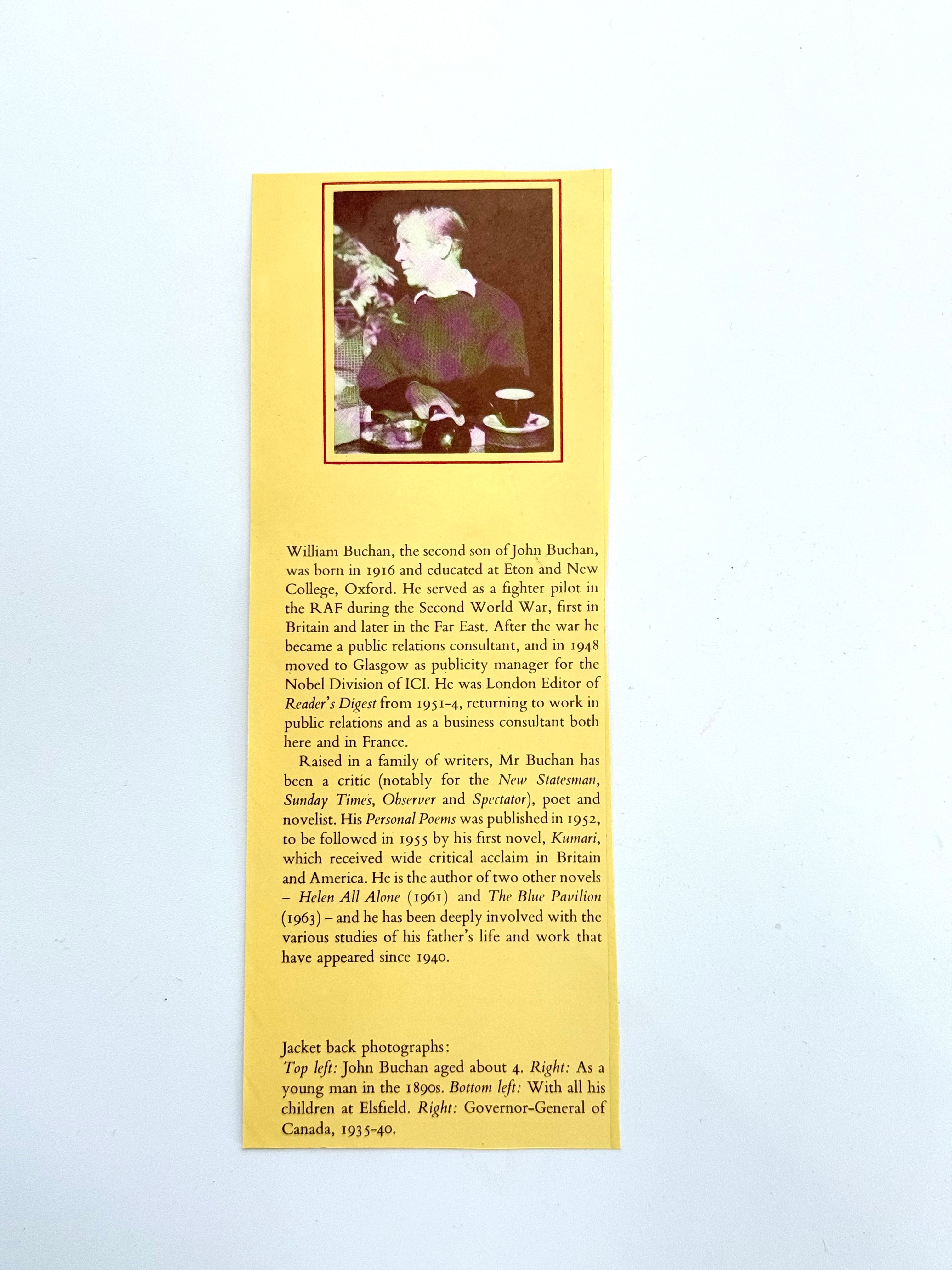 John Buchan: A Memoir, William Buchan — 1st Edition