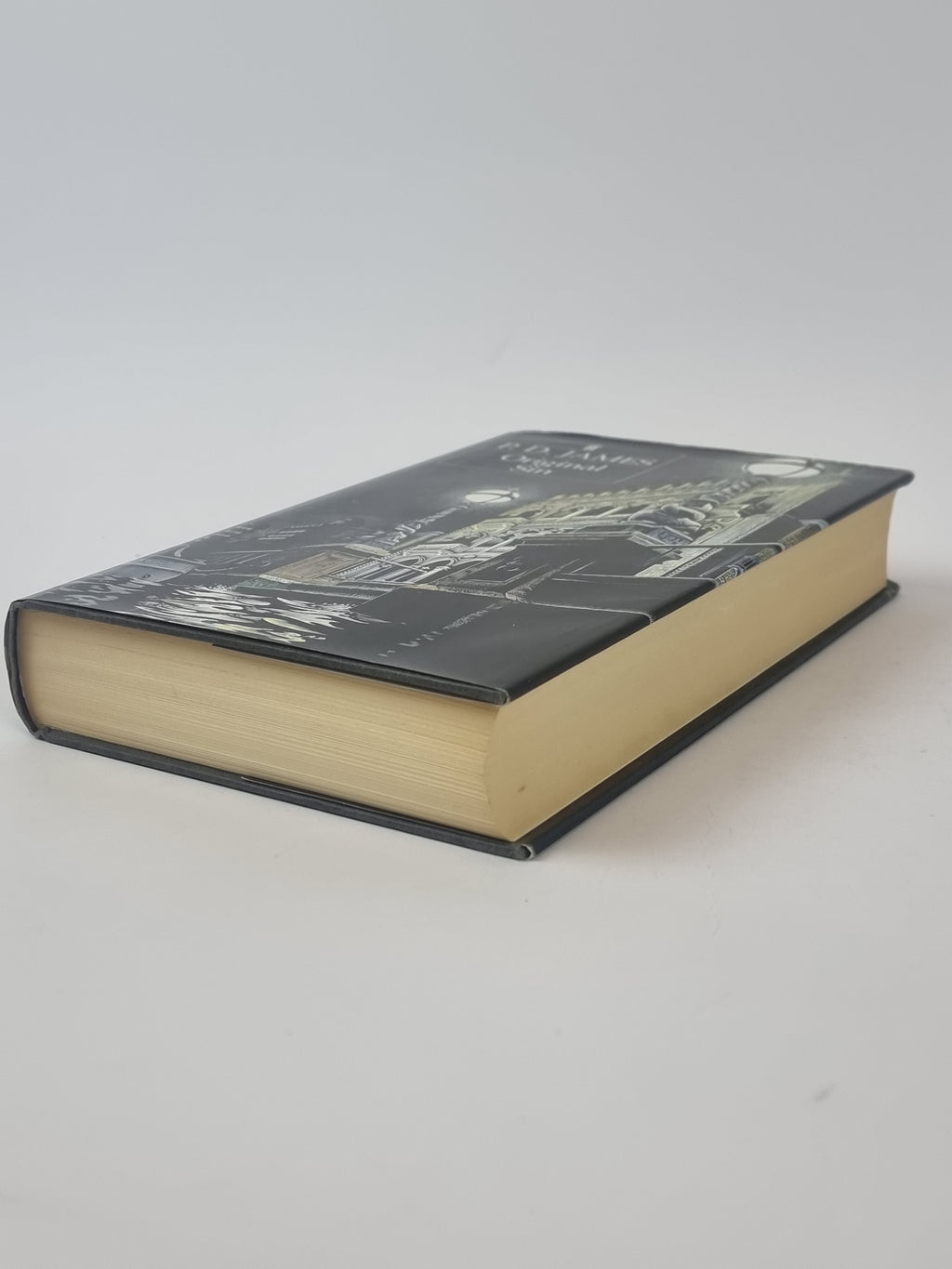 Original Sin P D James first edition vintage book side angled view