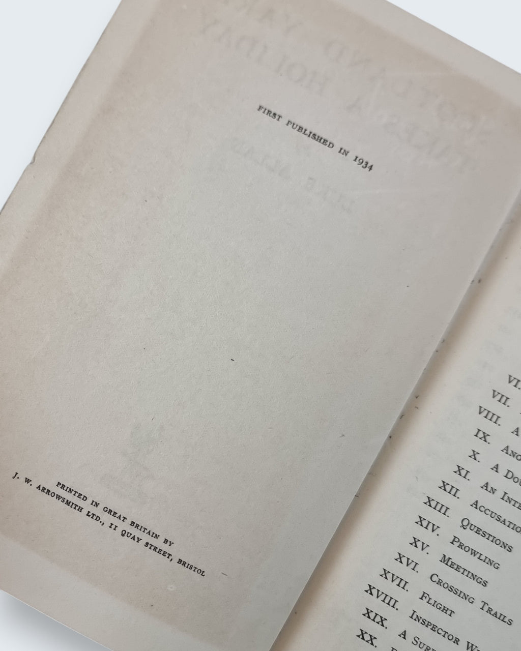 Scotland Yard Takes a Holiday Luke Allan first edition vintage book copyright page