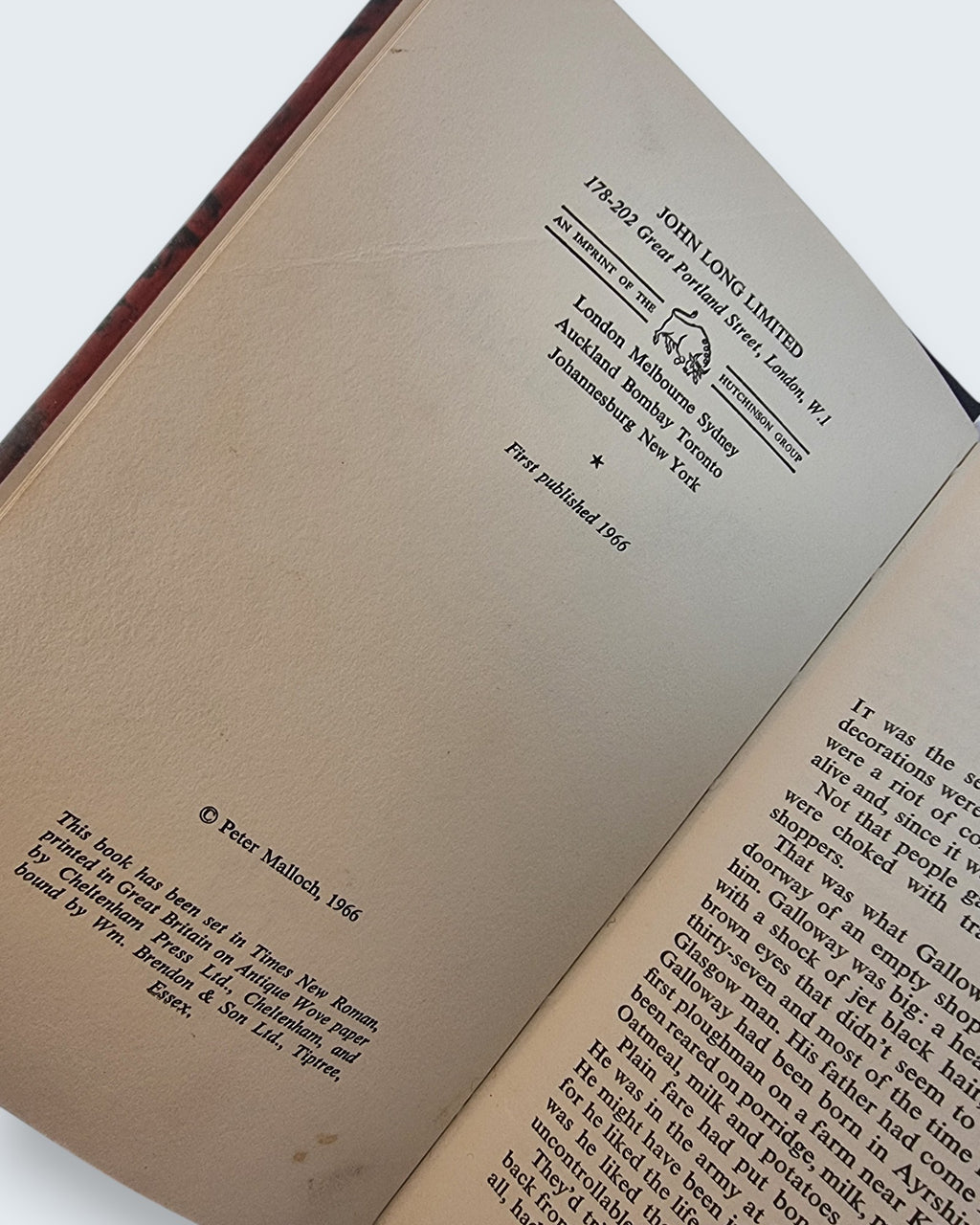 The Big Steal Peter Malloch first edition vintage book copyright page