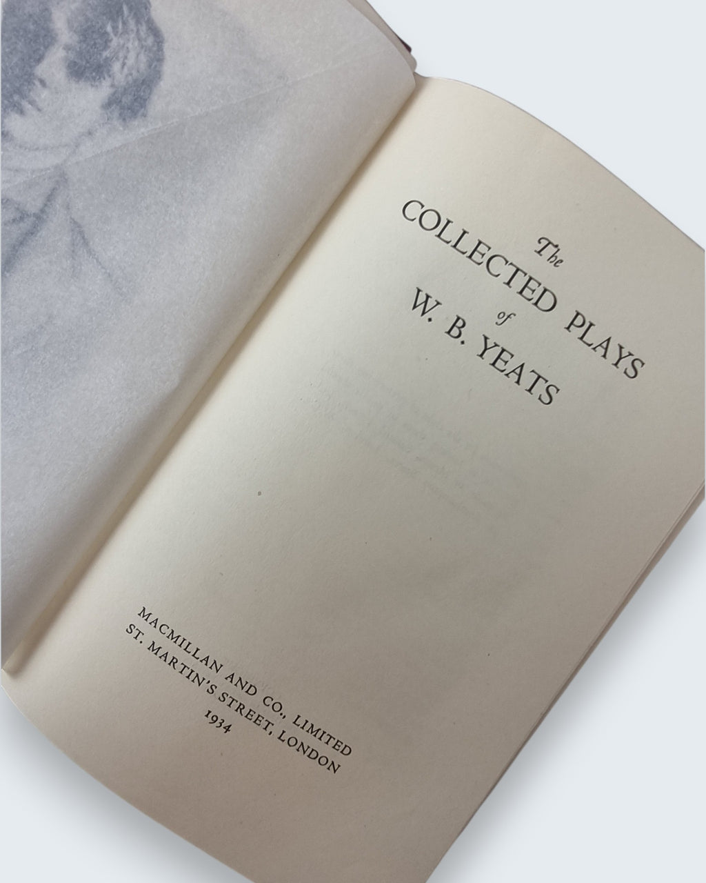 The Collected Plays of W B Yeats first limited edition vintage book title page