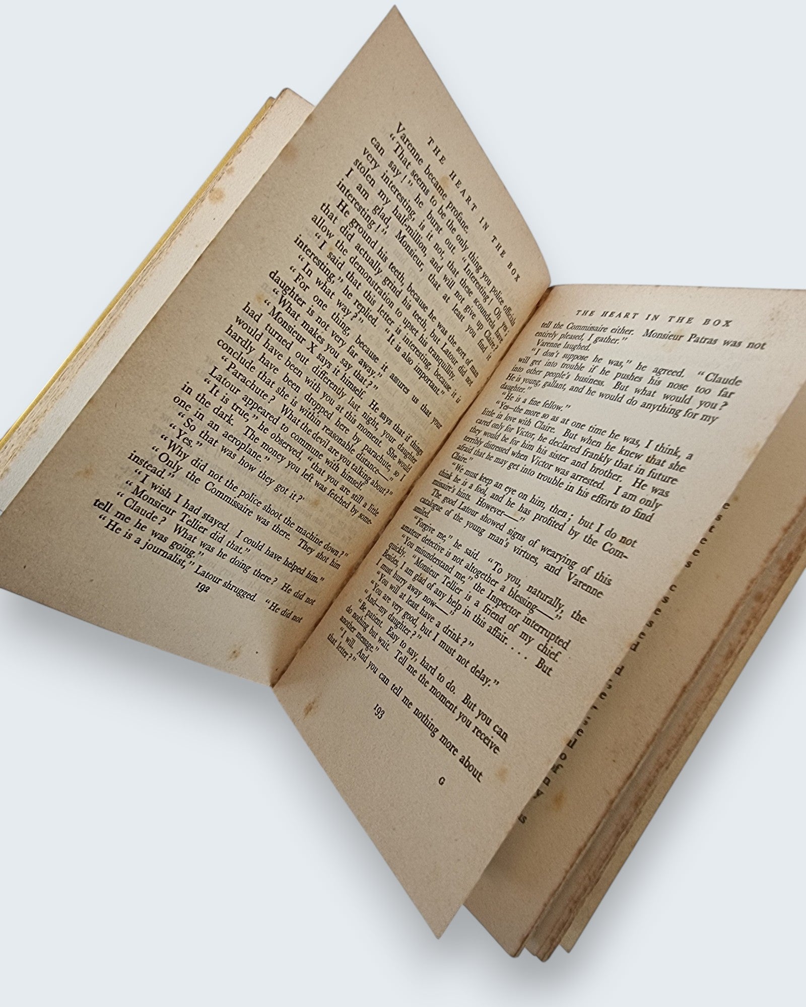 The Heart in the Box Francis D Grierson first edition vintage book open pages view
