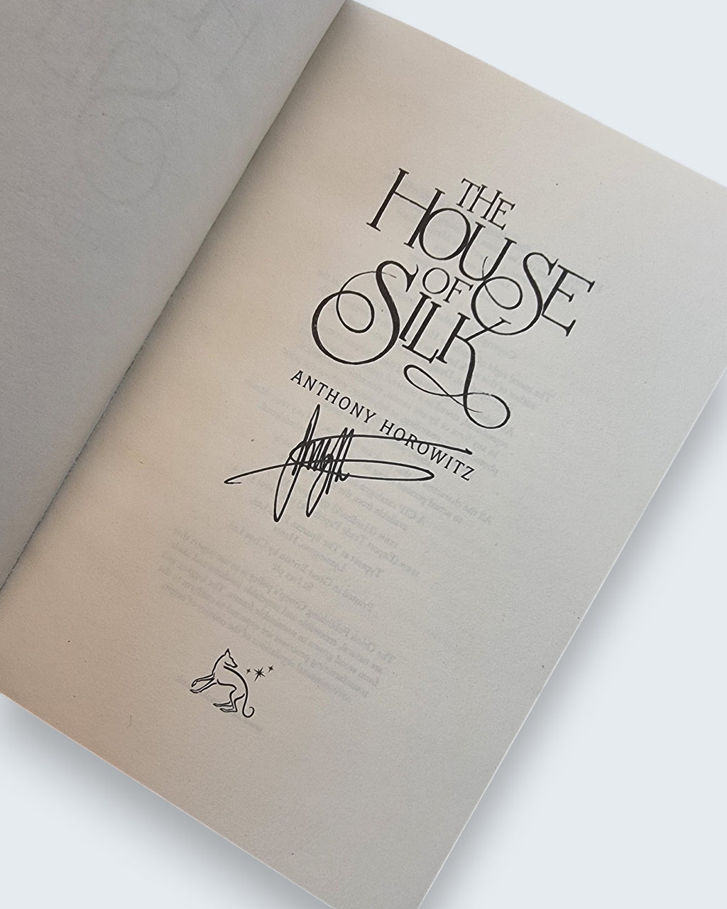 The House Of Silk Anthony Horowitz signed first edition book signed by author page