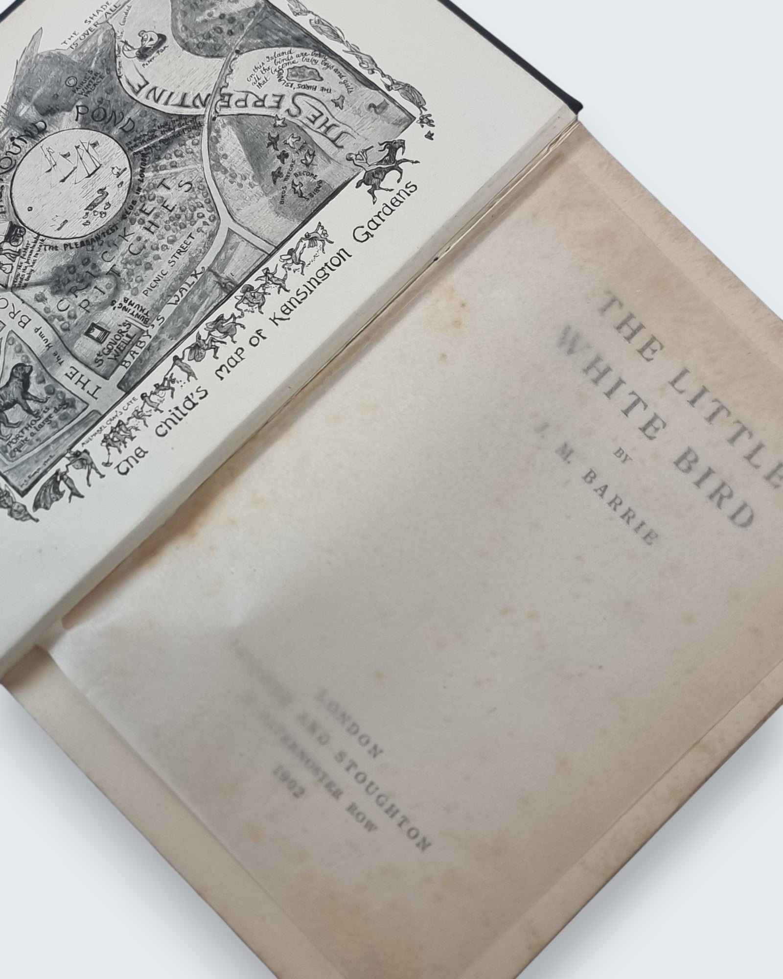 The Little White Bird J M Barrie first edition vintage book inside view