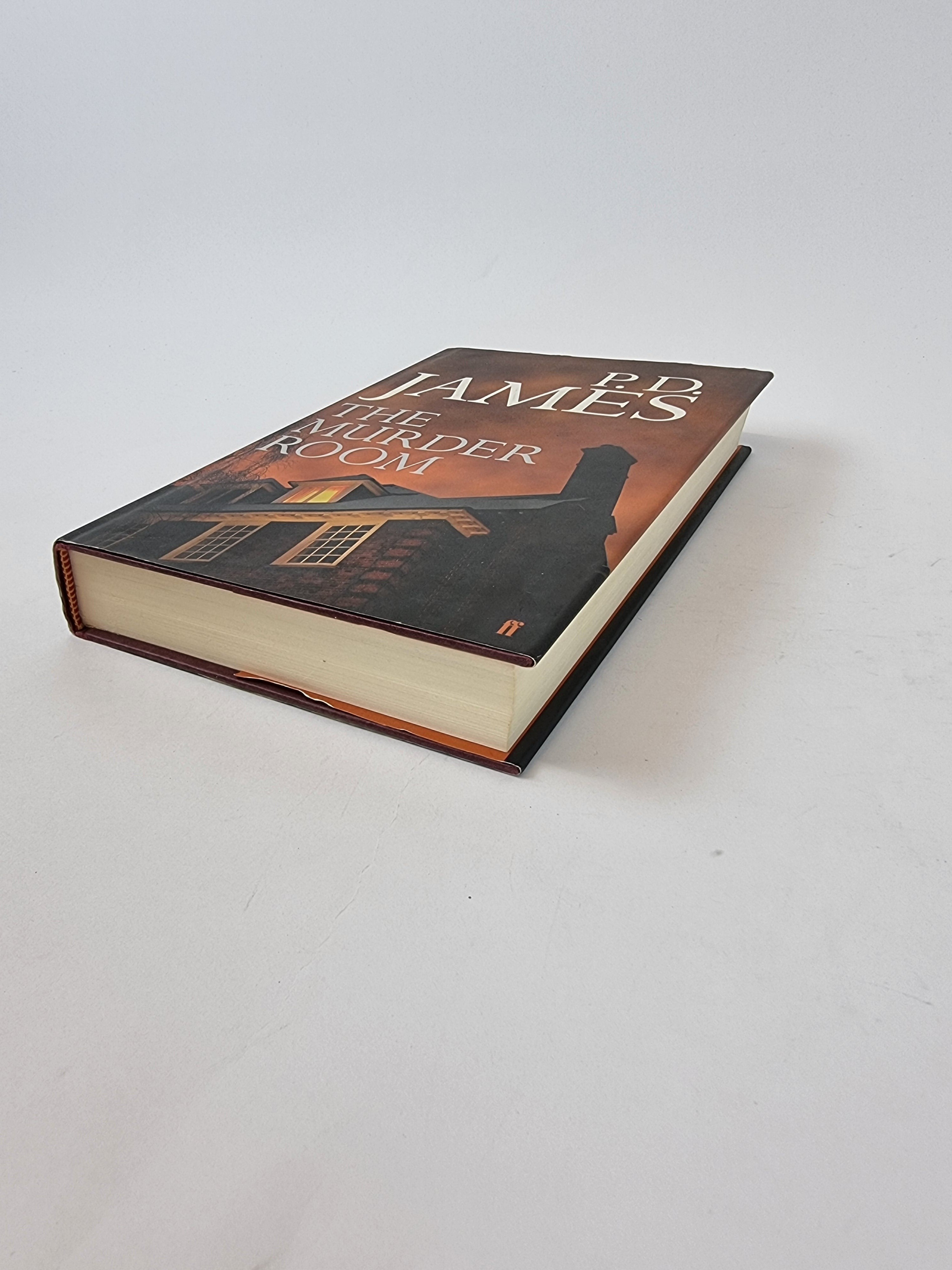 The Murder Room P D James first edition vintage book angled view