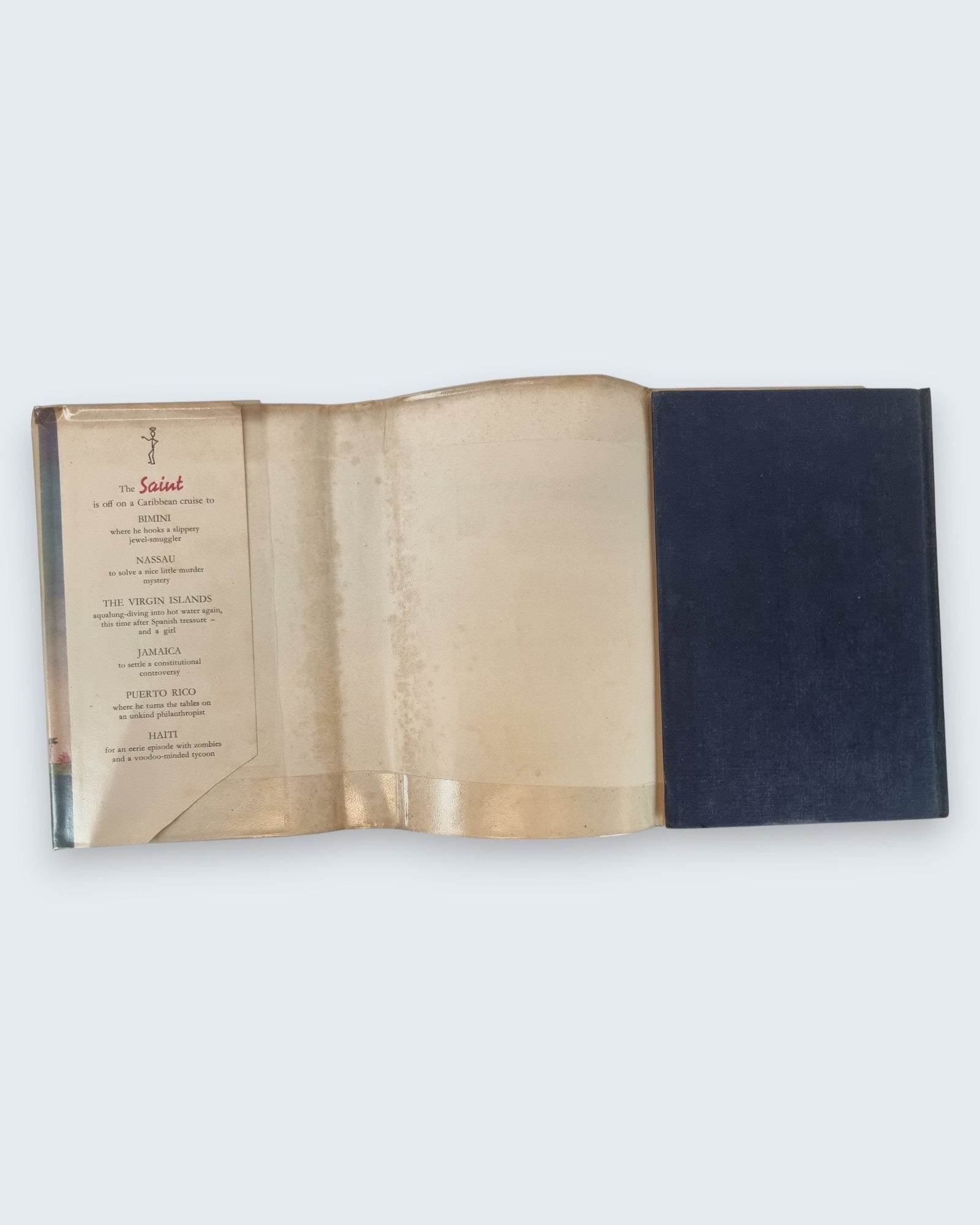 The Saint on the Spanish Main Leslie Charteris first edition vintage book back and binding