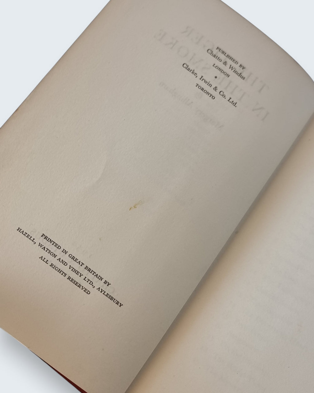 The Tiger in the Smoke Margery Allingham first edition vintage book copyright page