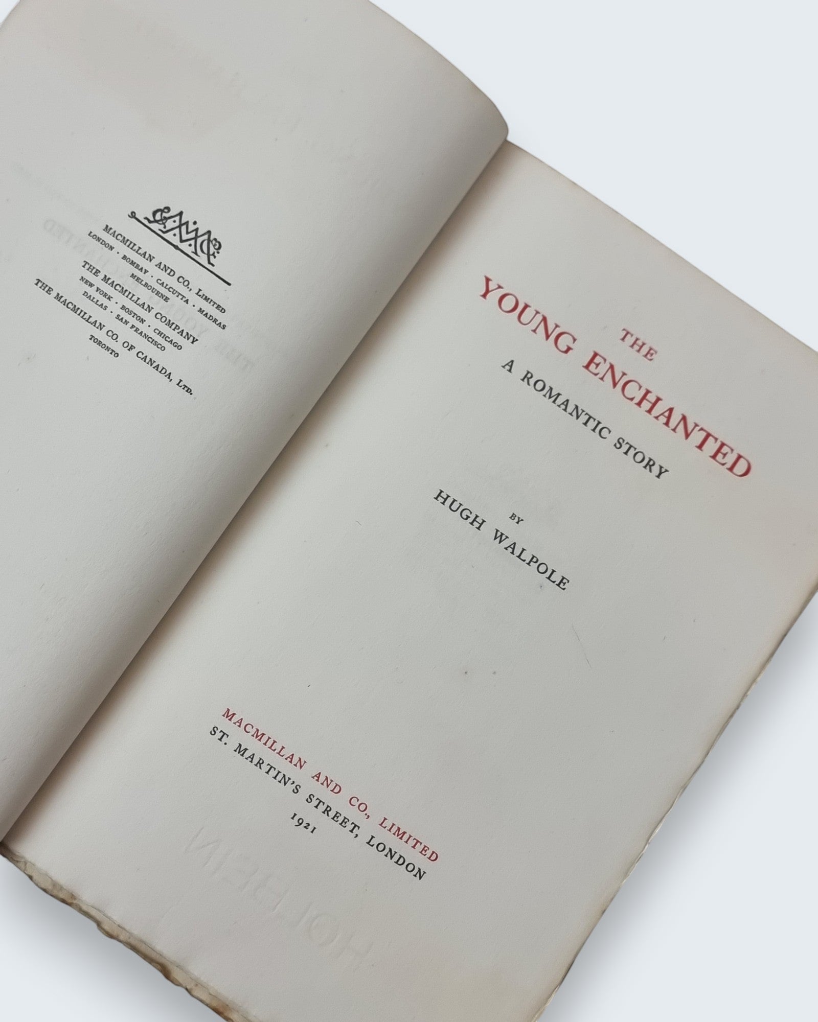 The Young Enchanted Hugh Walpole signed limited edition vintage book title page