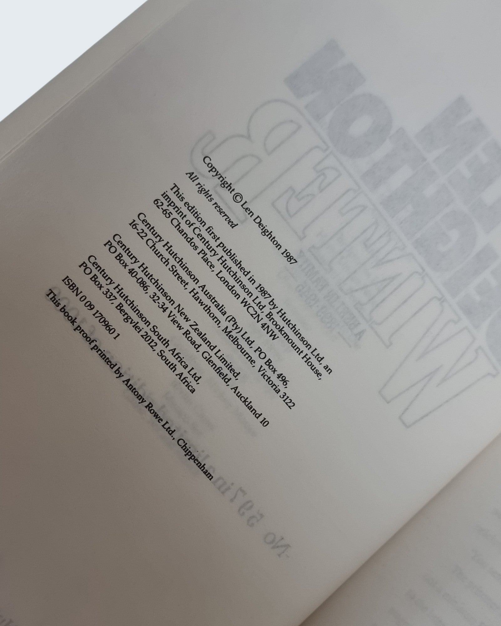 Winter A Berlin Family Len Deighton ARC limited edition 597 of 1000 vintage book copyright