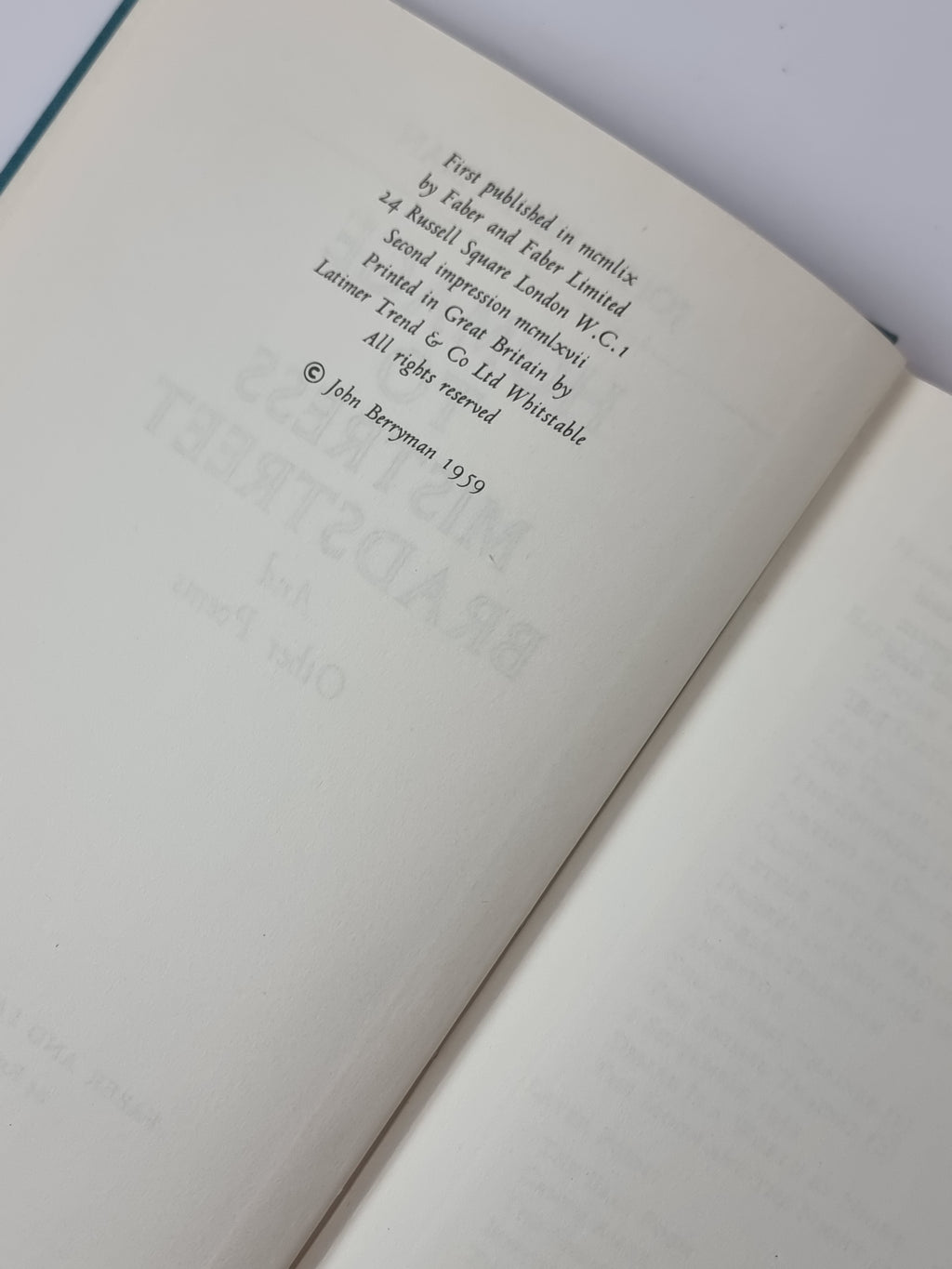 Homage to Mistress Bradstreet, John Berryman — 2nd Impression
