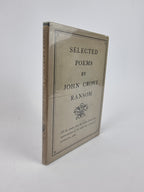 Selected Poems, John Crowe Ransom — 1st Edition/Printing