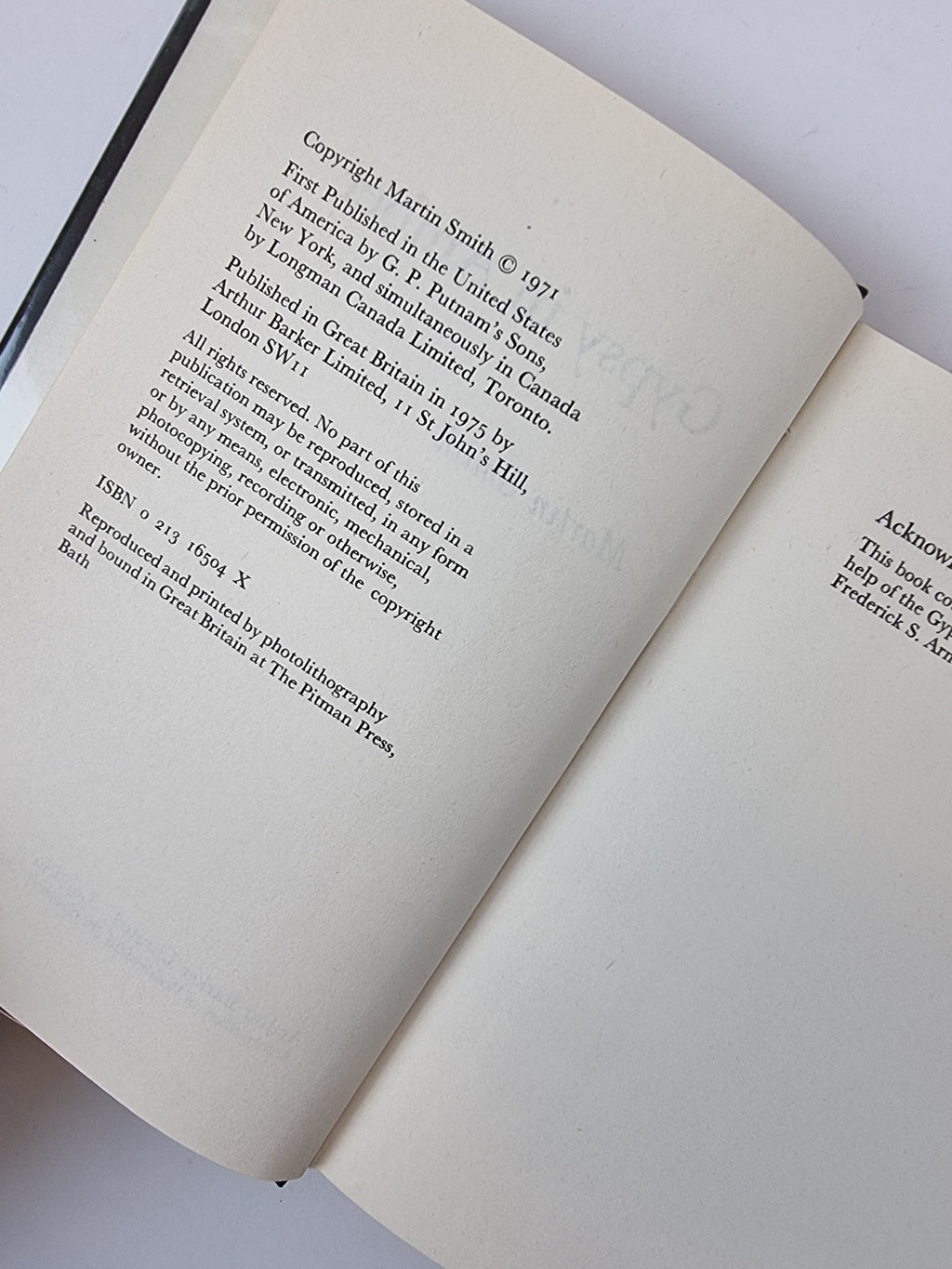 Gypsy In Amber, Martin Smith — 1st UK Edition