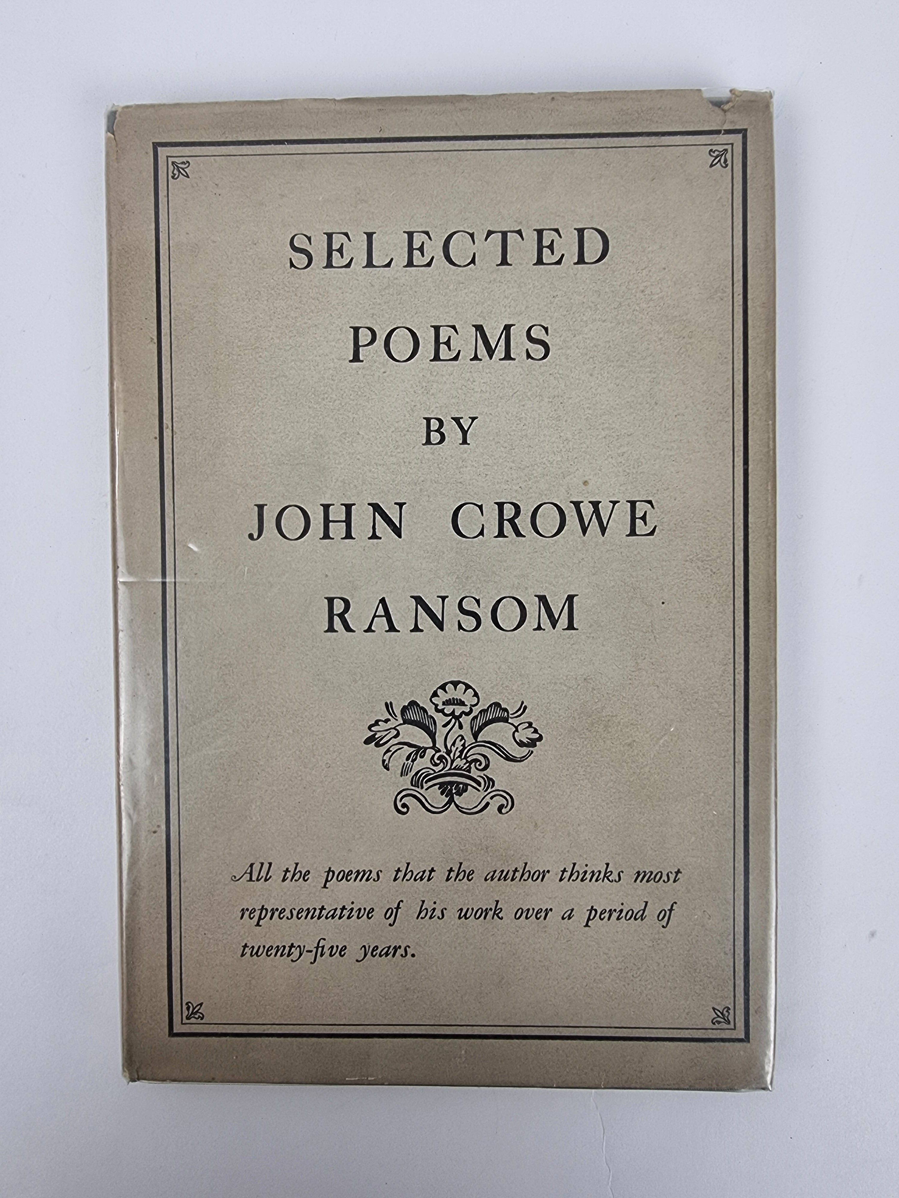 Selected Poems, John Crowe Ransom — 1st Edition/Printing