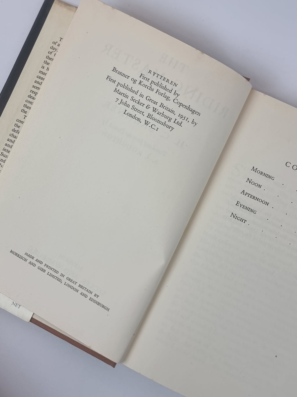 The Riding Master, H. C. Branner — 1st UK Edition
