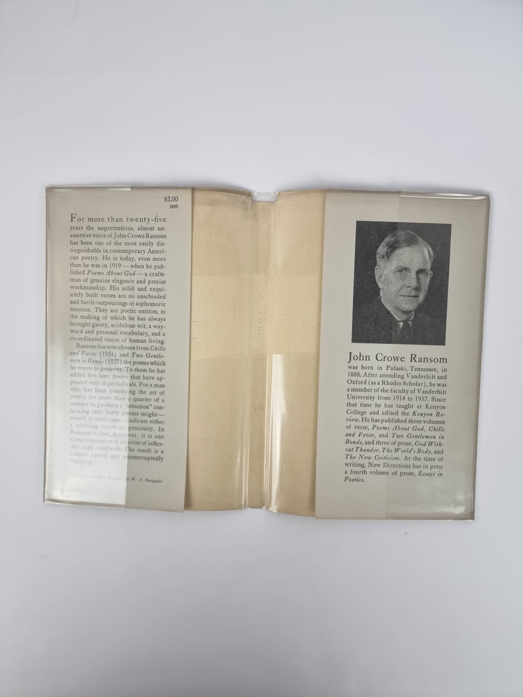 Selected Poems, John Crowe Ransom — 1st Edition/Printing