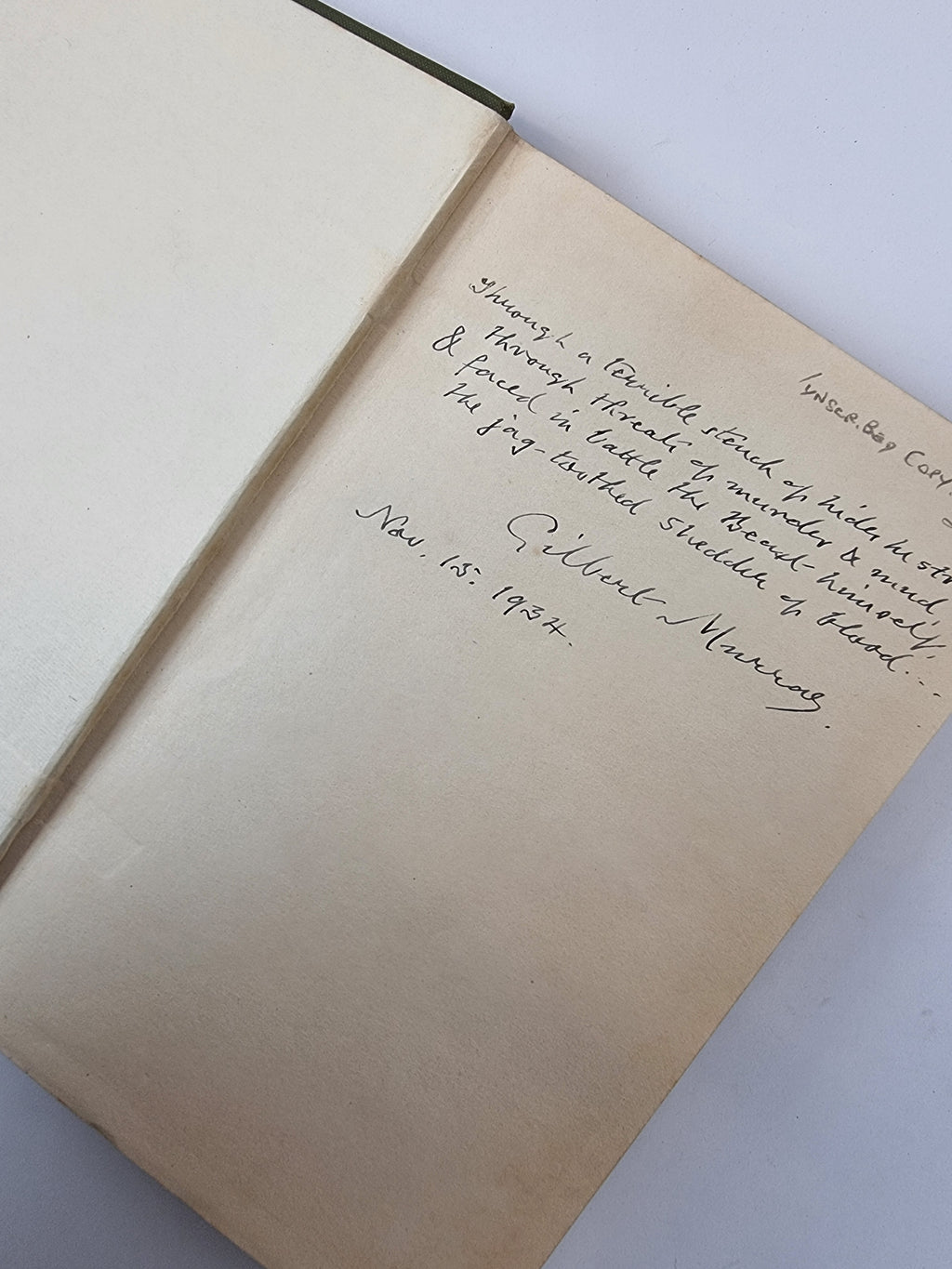 Aristophanes: A Study, Gilbert Murray — 1st Edition/Printing, Signed & Inscribed