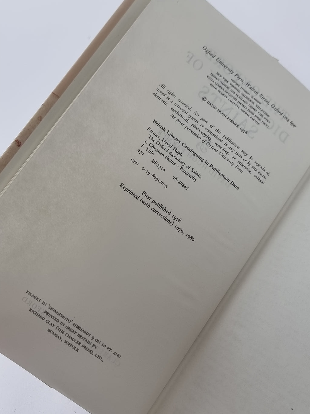 The Oxford Dictionary of Saints, David Hugh Farmer — Reprint