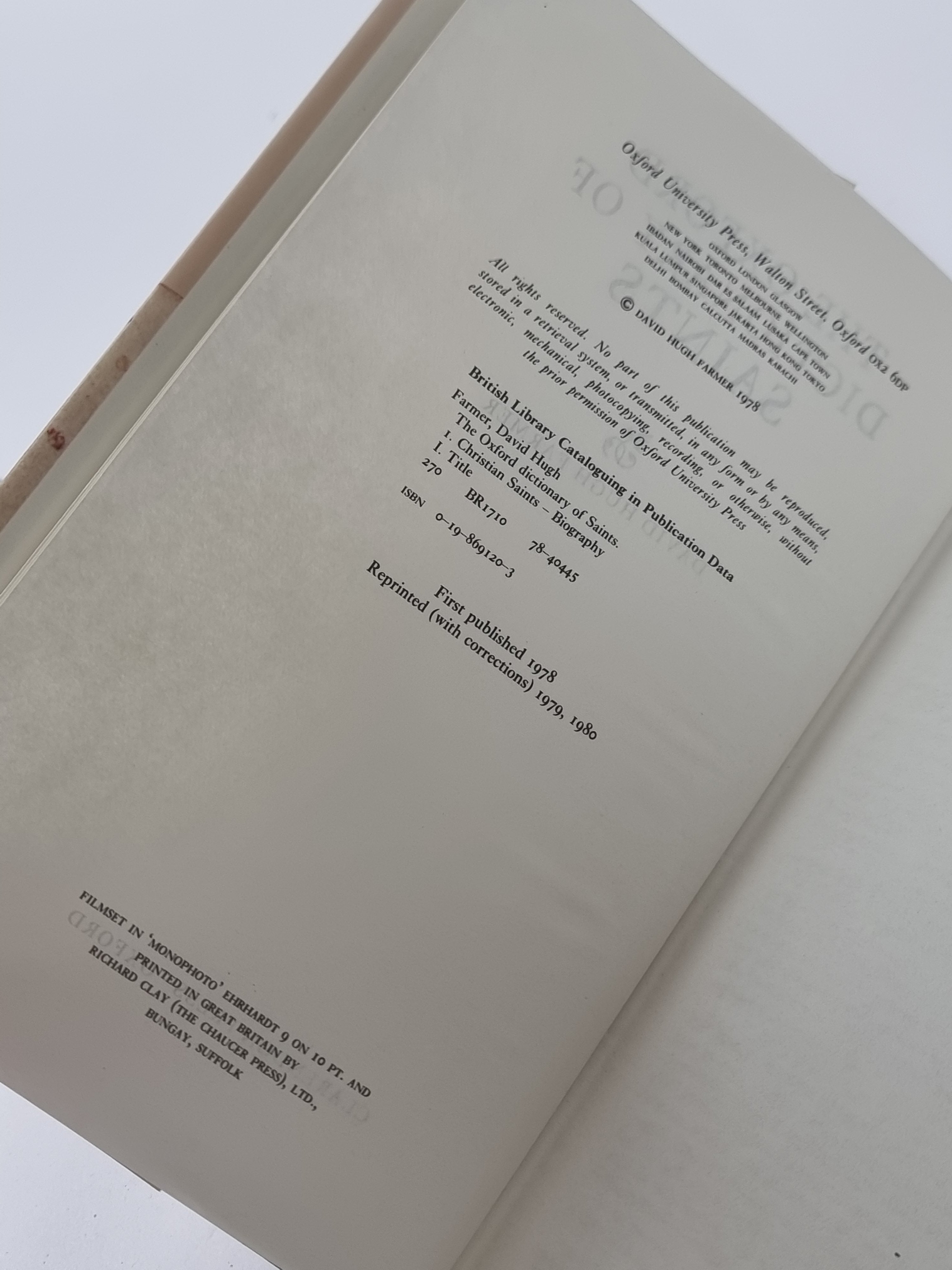 The Oxford Dictionary of Saints, David Hugh Farmer — Reprint