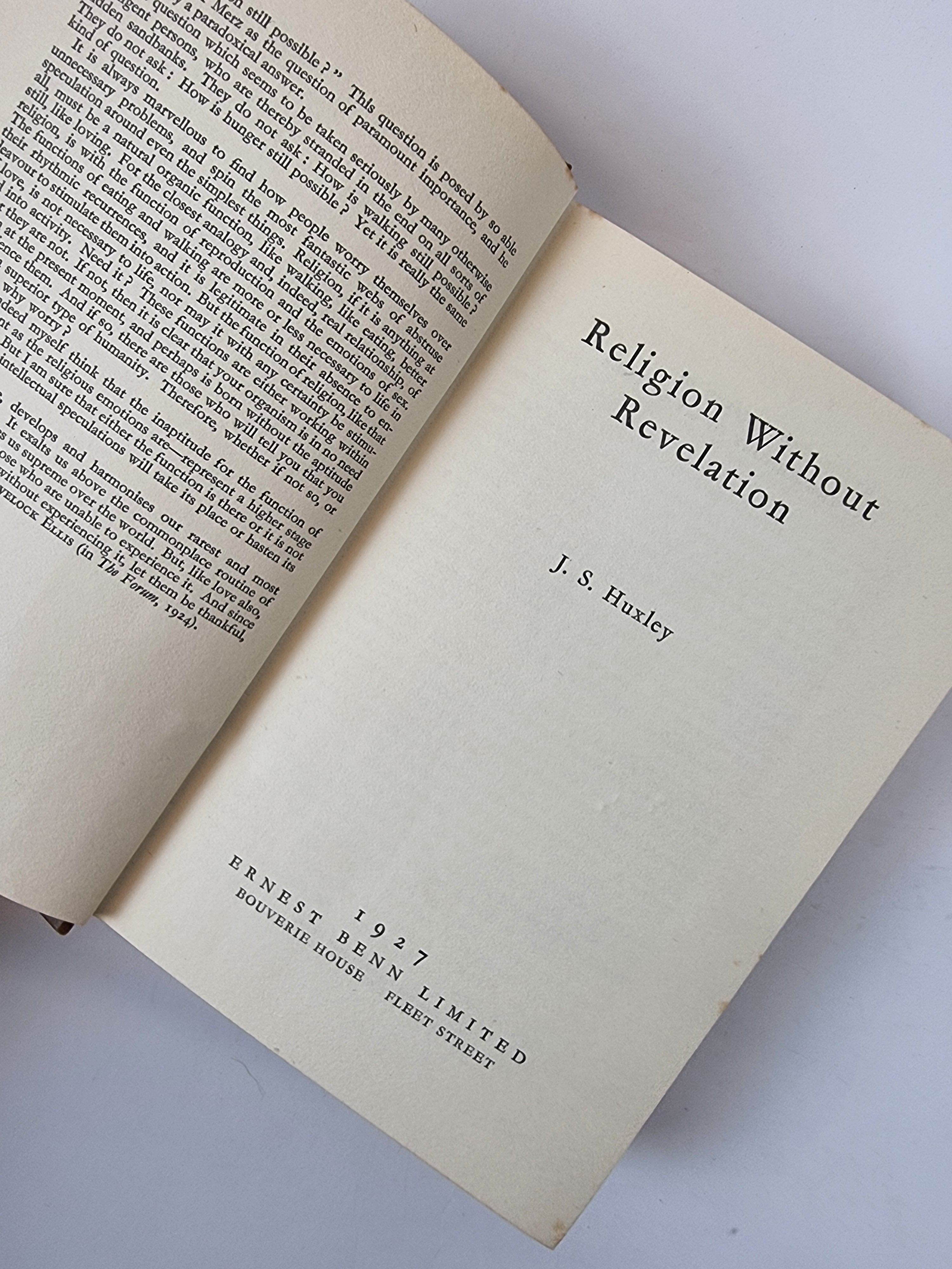 Religion Without Revelation, J. S. Huxley — 1st Edition