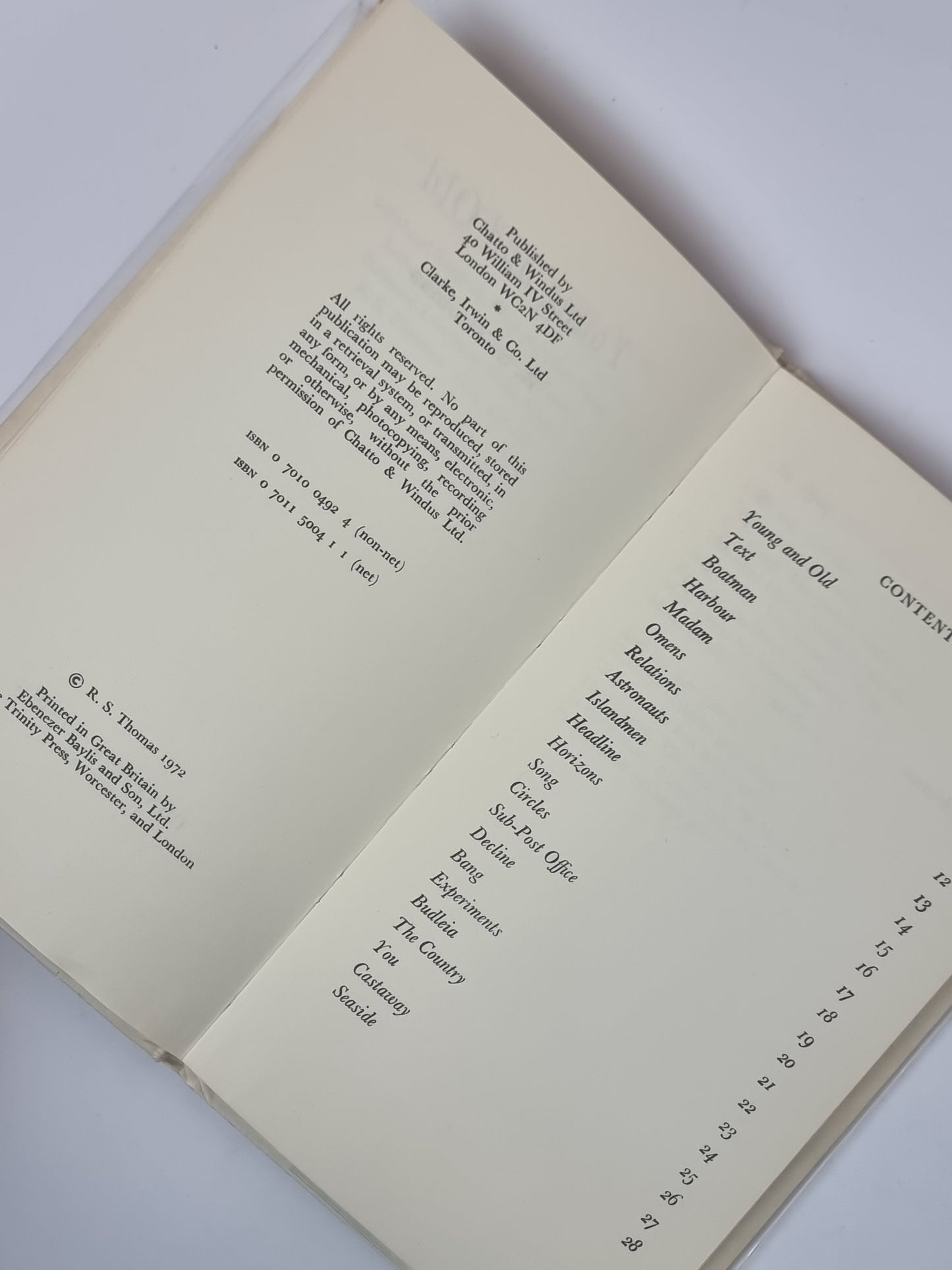 Young and Old (Chatto Poets for the Young), R. S. Thomas — 1st Edition