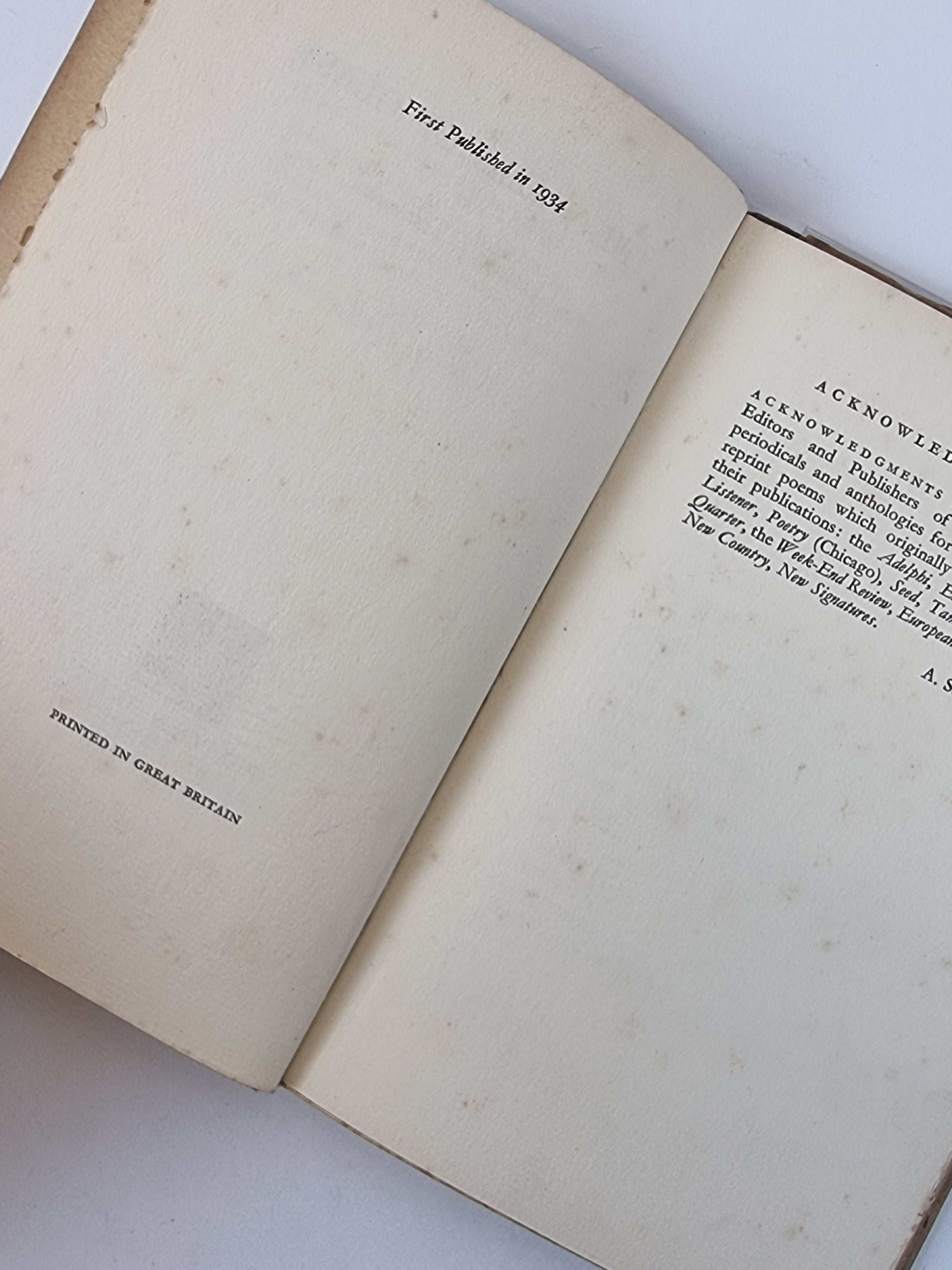 The Walls of Glass, A. S. J. Tessimond — 1st Edition