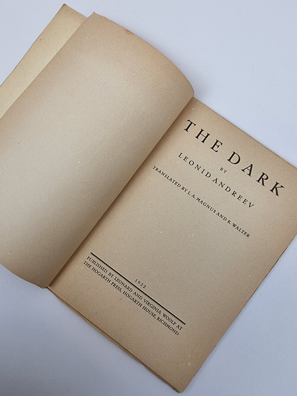 The Dark, Leonid Andreev — 1st Edition