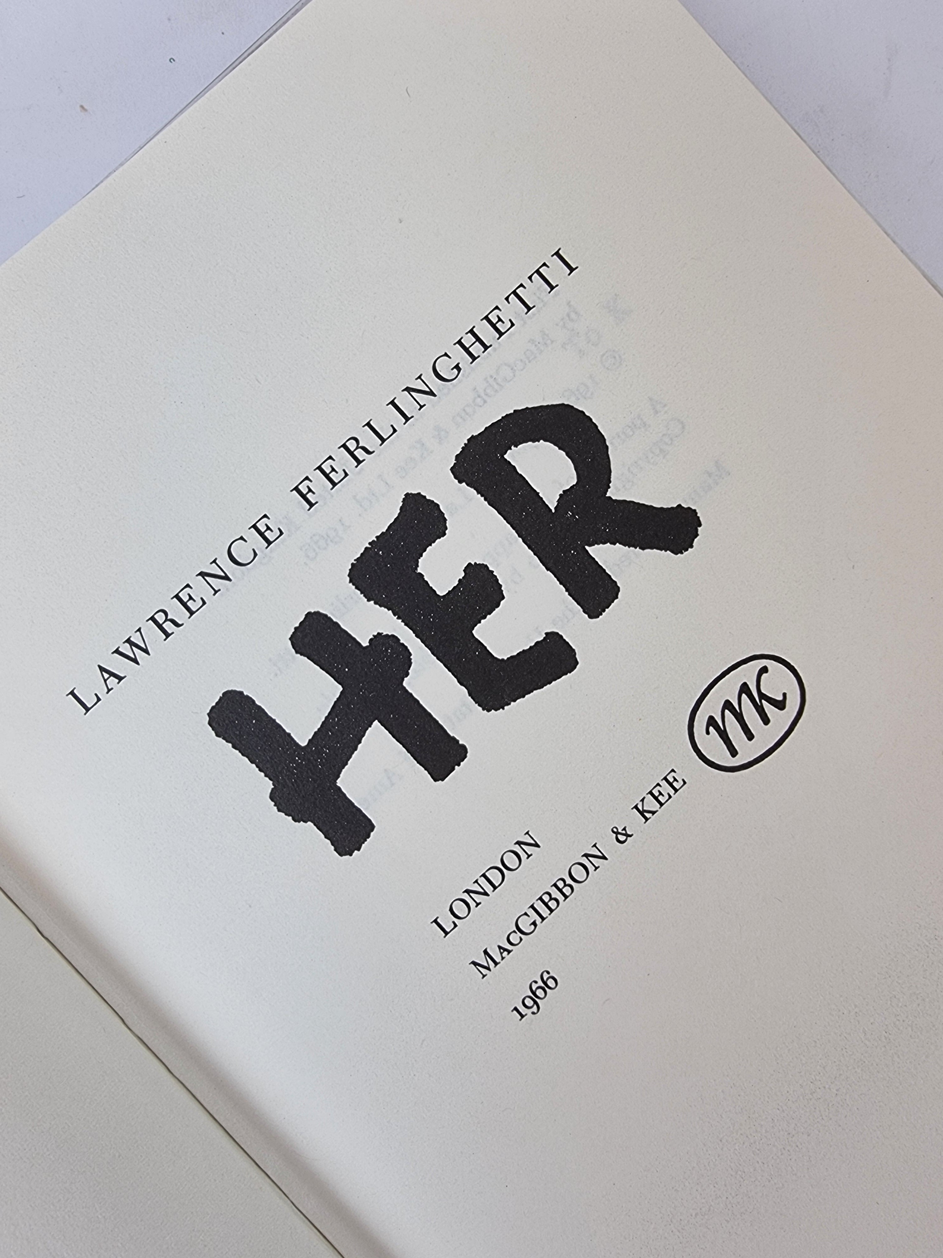 Her, Lawrence Ferlinghetti — 1st UK Edition