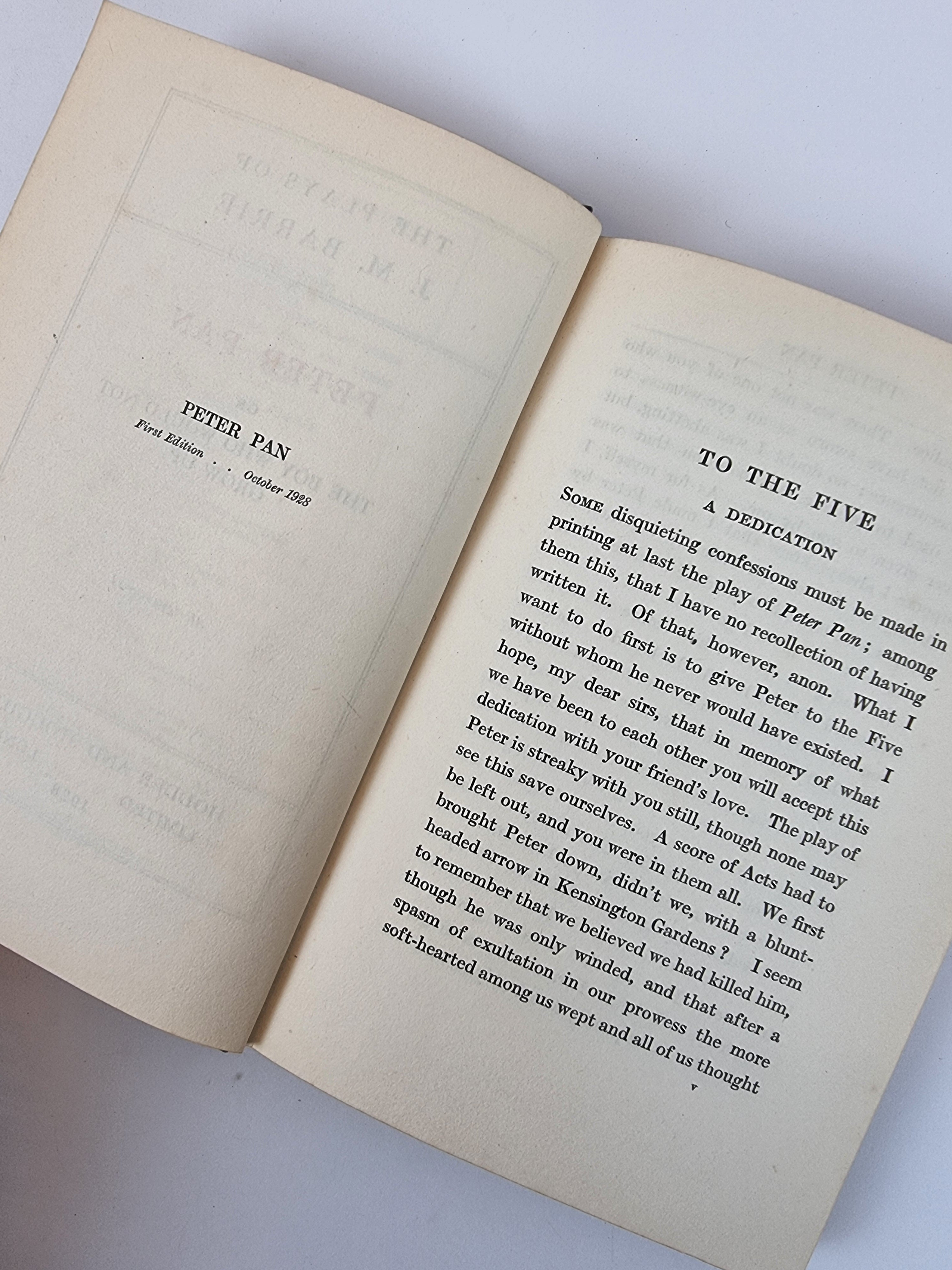Peter Pan (The Plays of J. M. Barrie) — 1st Edition