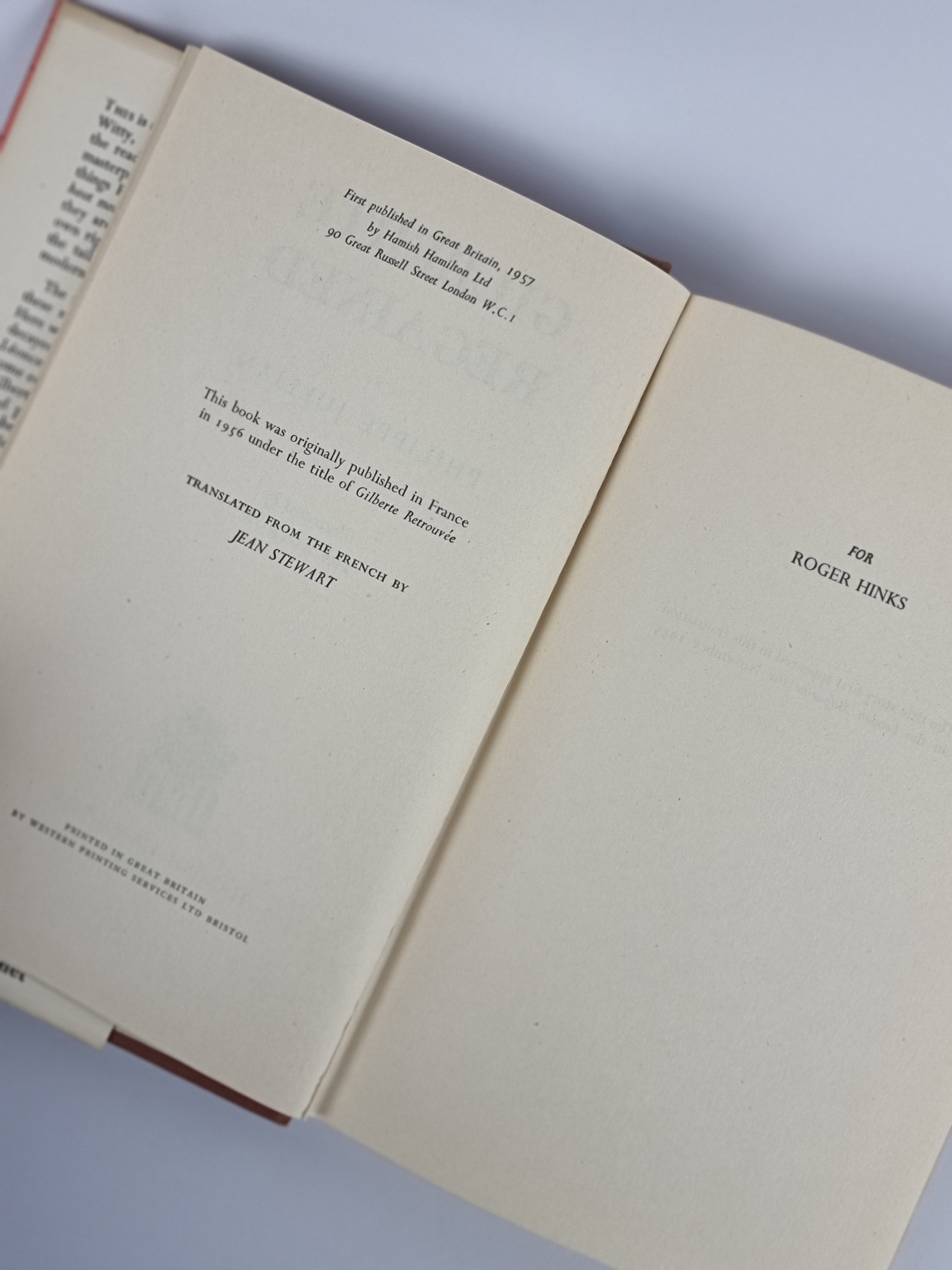 Gilberte Regained, Philippe Jullian — 1st Edition