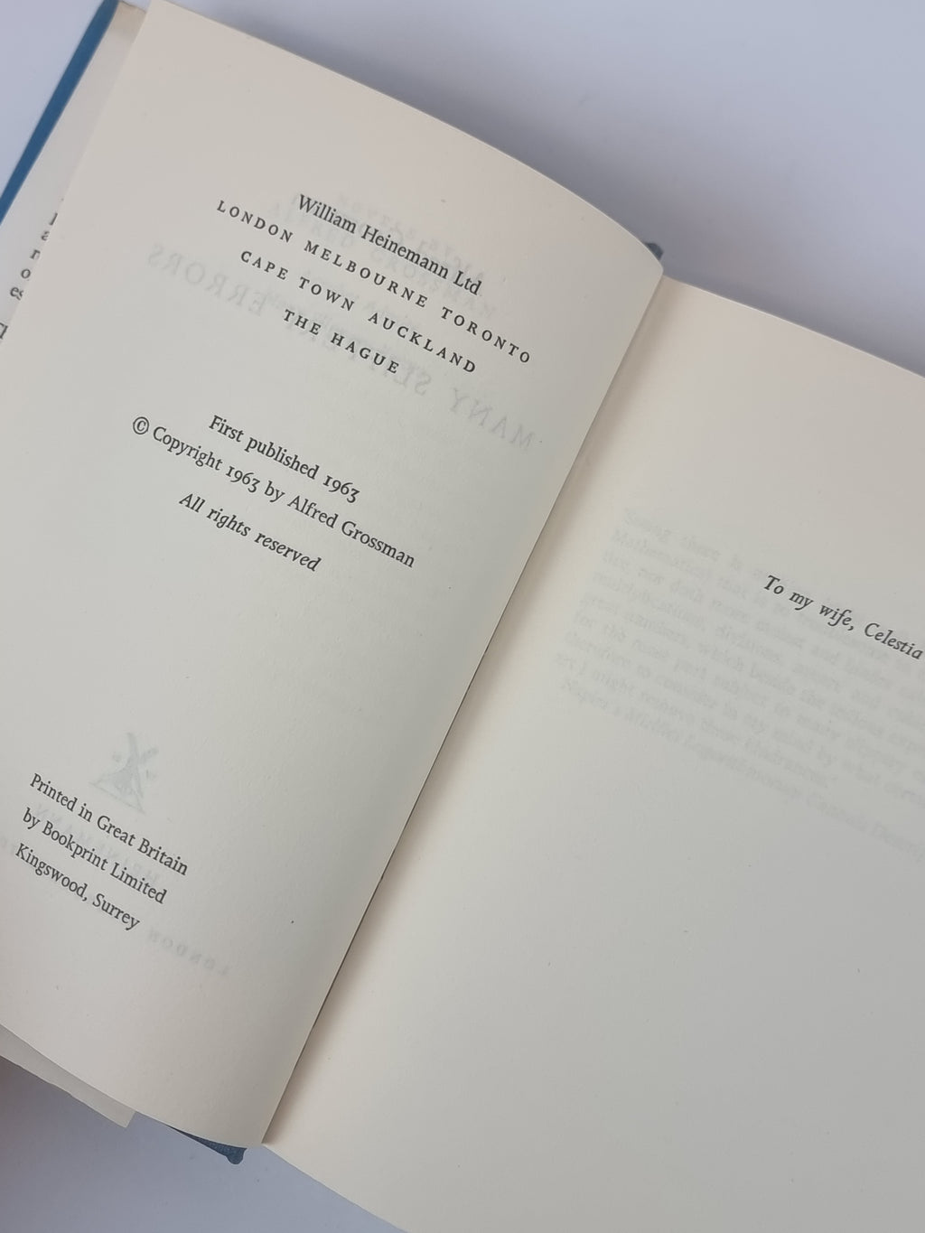 Many Slippery Errors, Alfred Grossman — 1st Edition