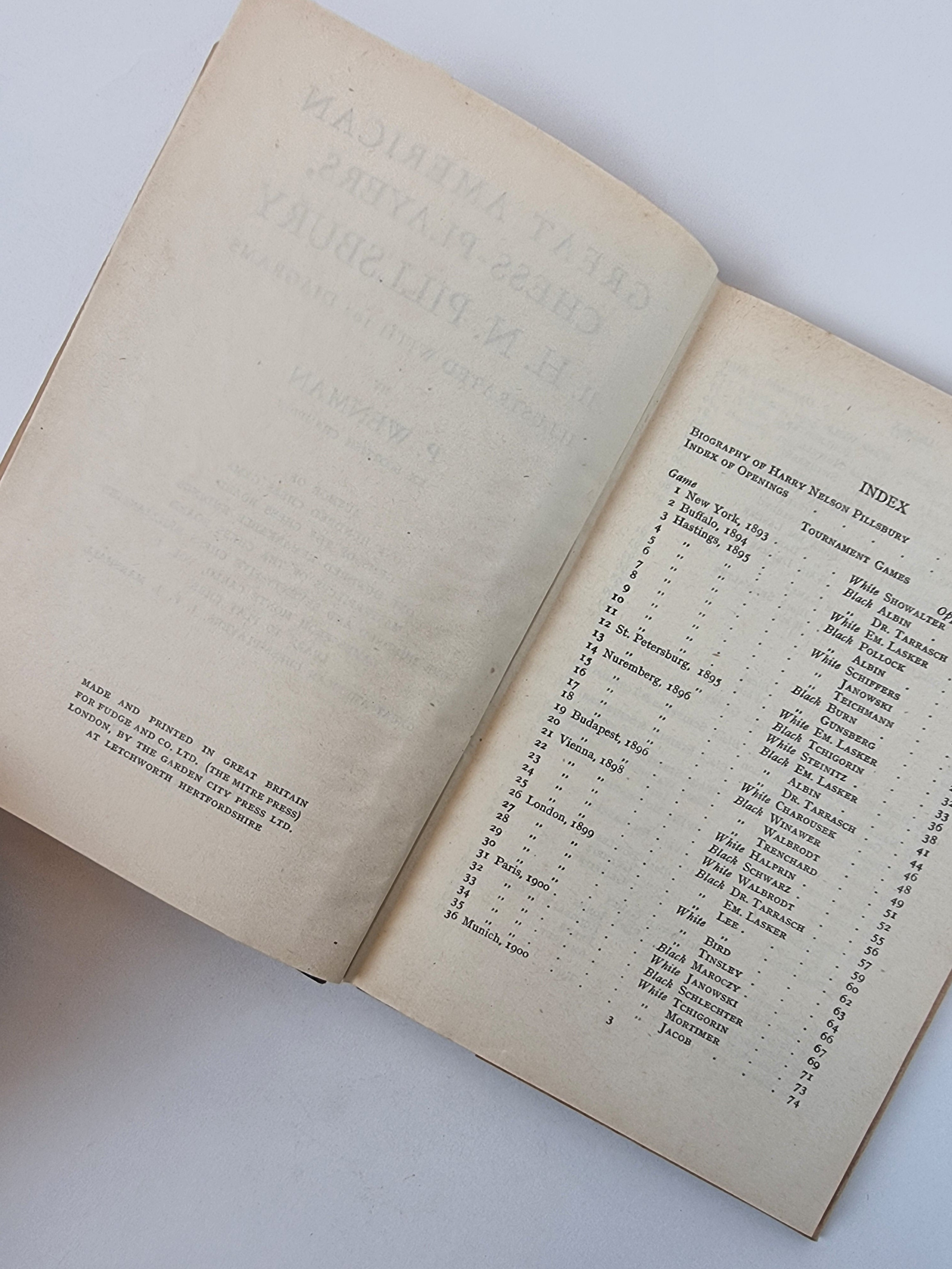 Great American Chess-Players, P. Wenman — 1st Edition