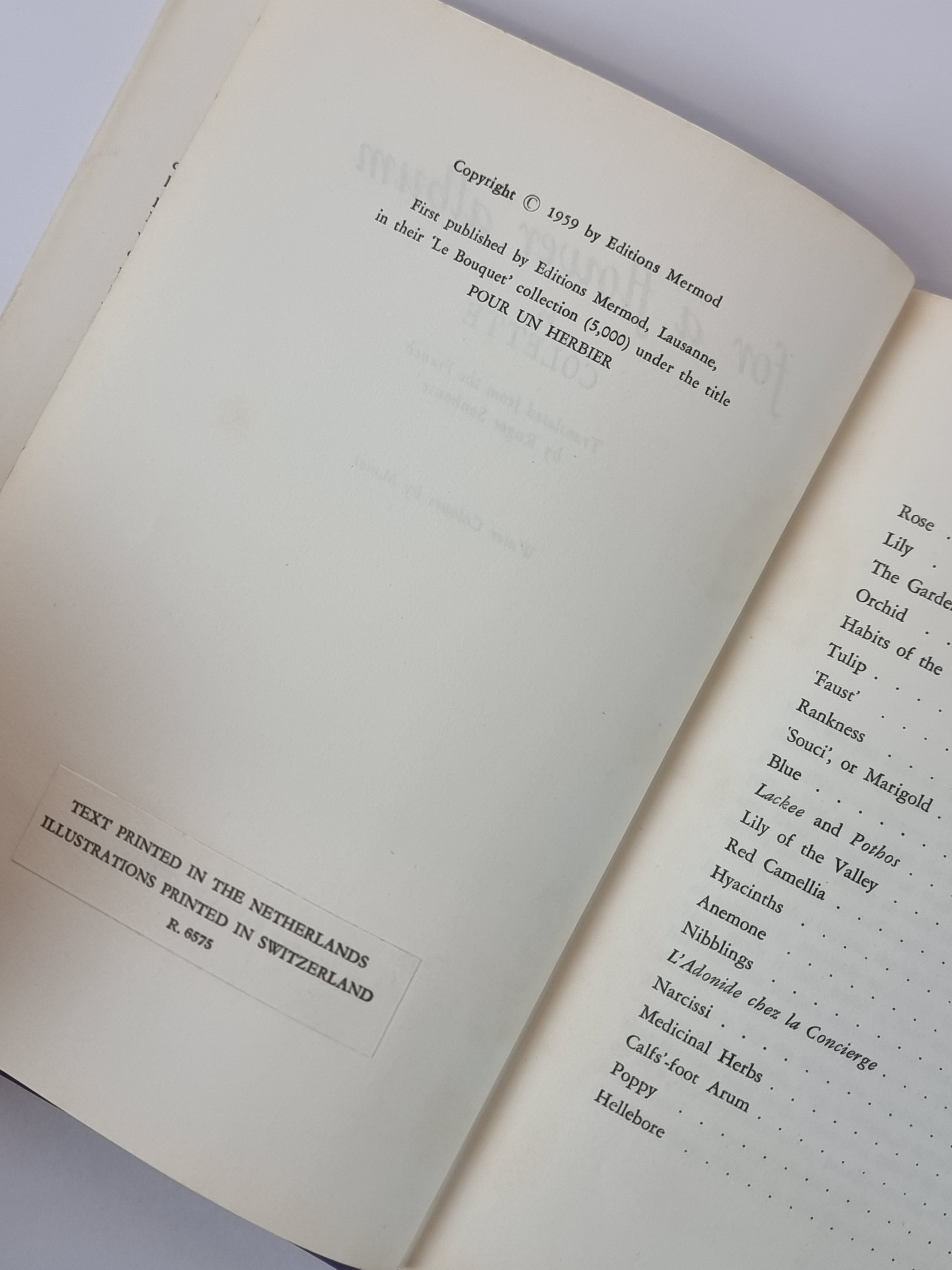 For A Flower Album, Colette — 1st UK Edition