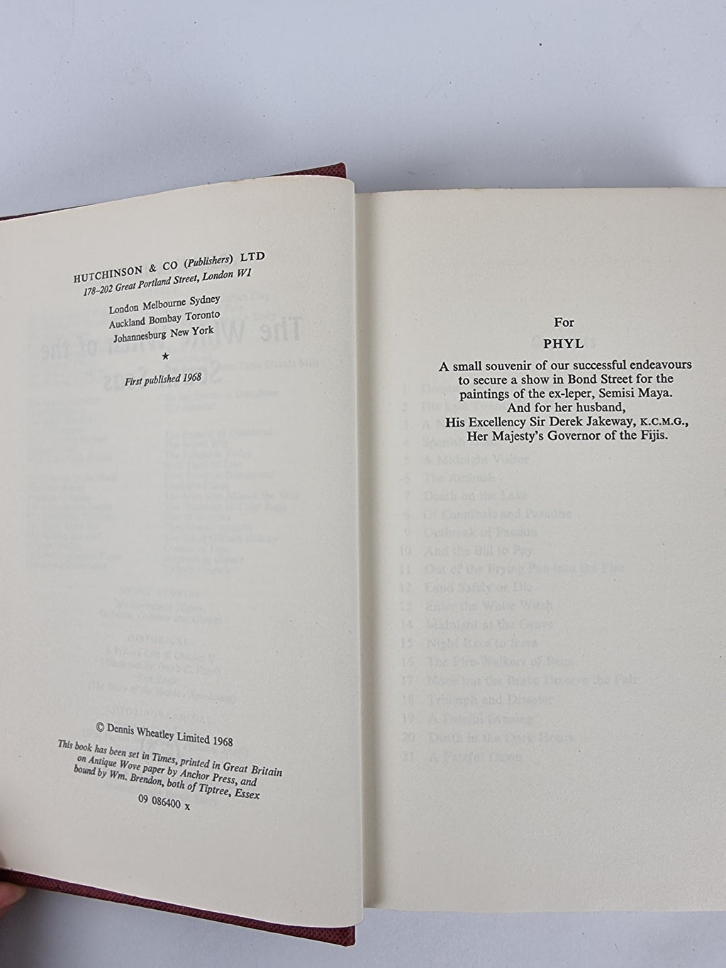 The White Witch of the South Seas, Dennis Wheatley — 1st Edition