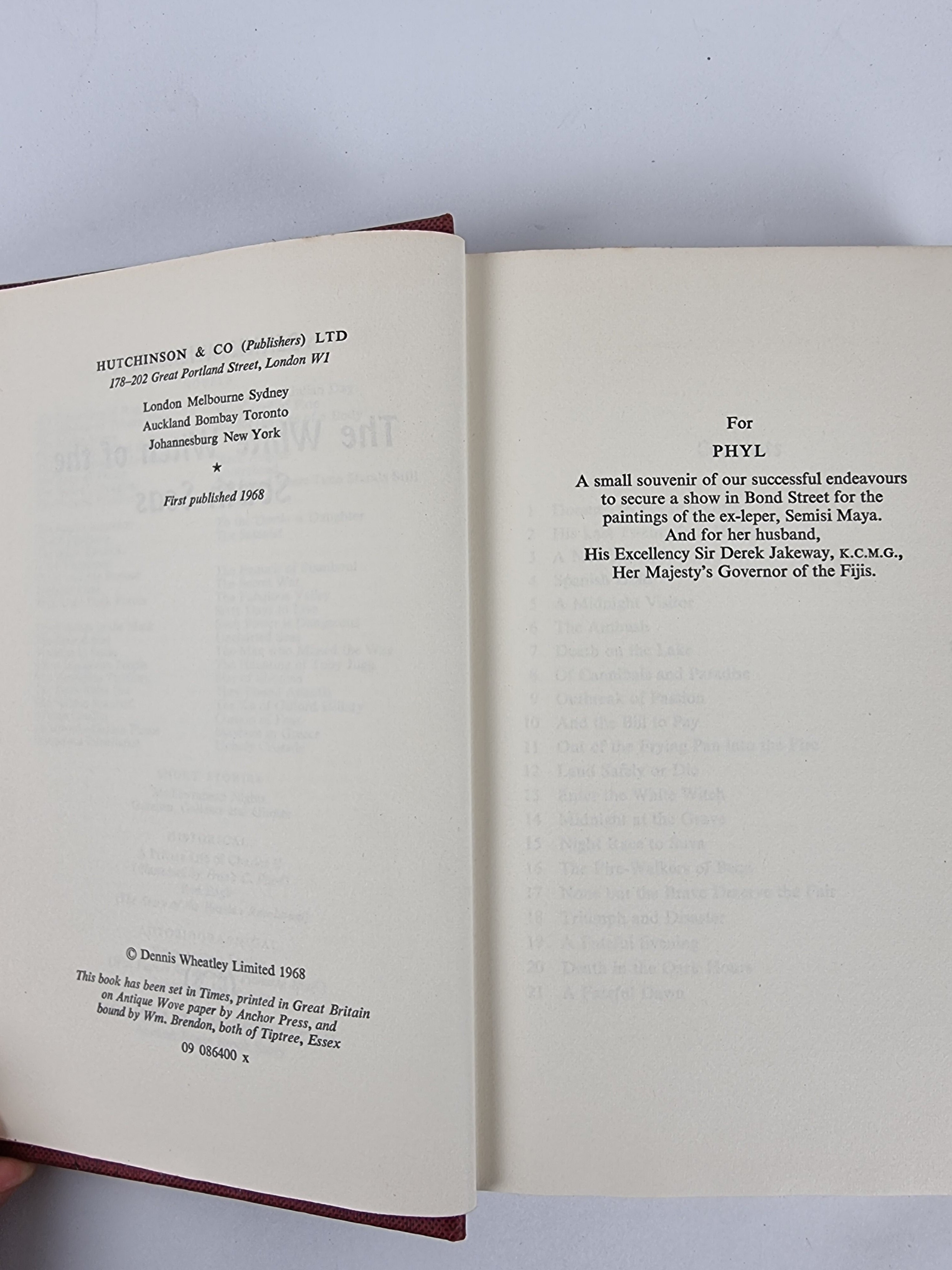 The White Witch of the South Seas, Dennis Wheatley — 1st Edition