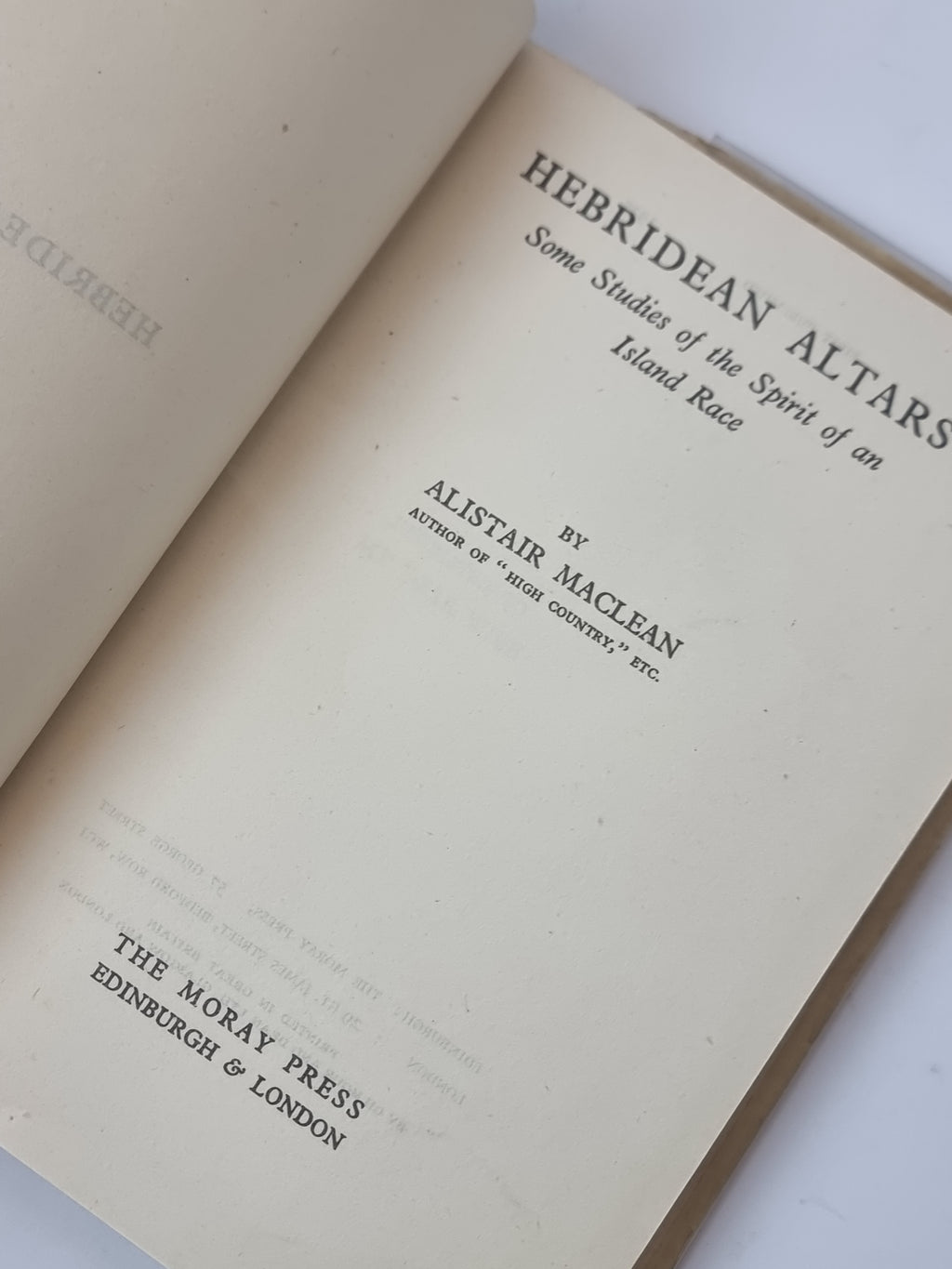 Hebridean Altars, Alistair Maclean — 1st Edition