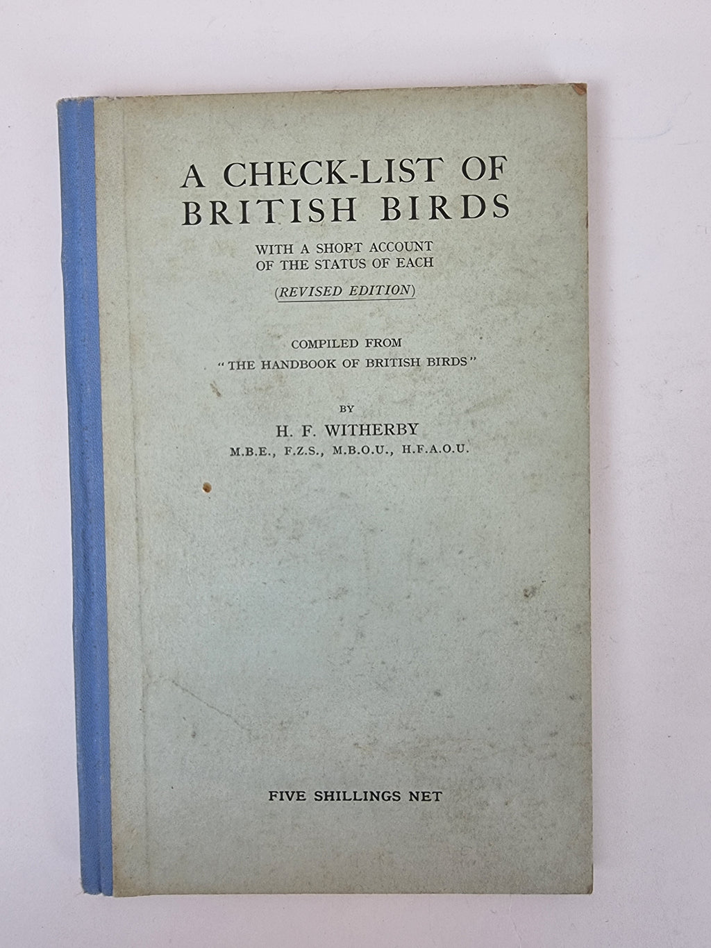 A Check-List of British Birds, H. F. Witherby — Revised Edition