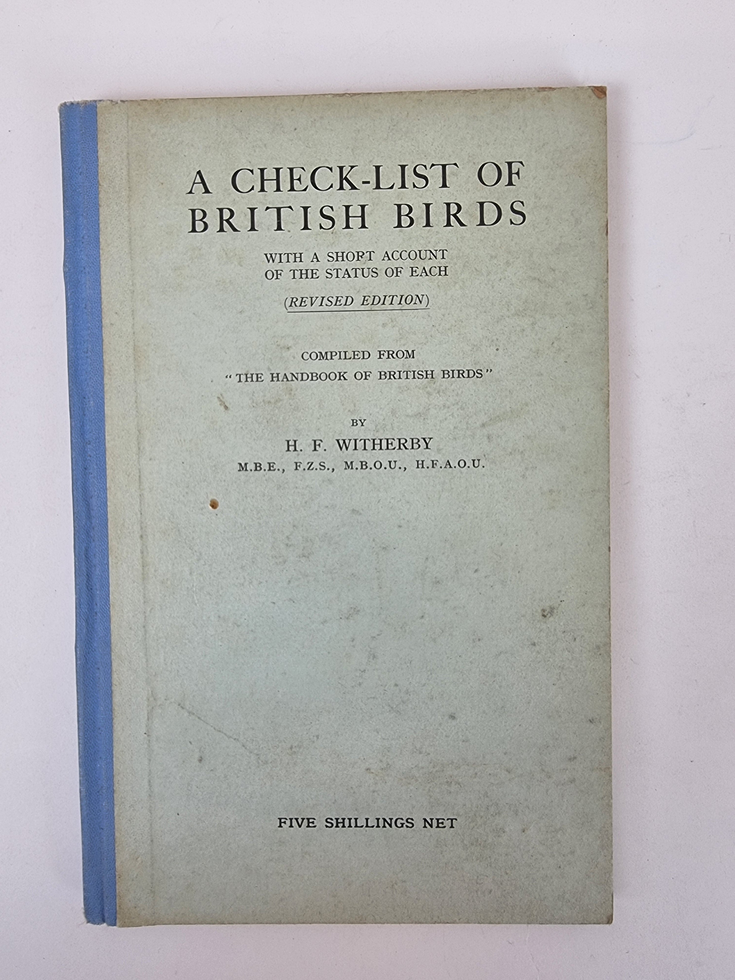 A Check-List of British Birds, H. F. Witherby — Revised Edition