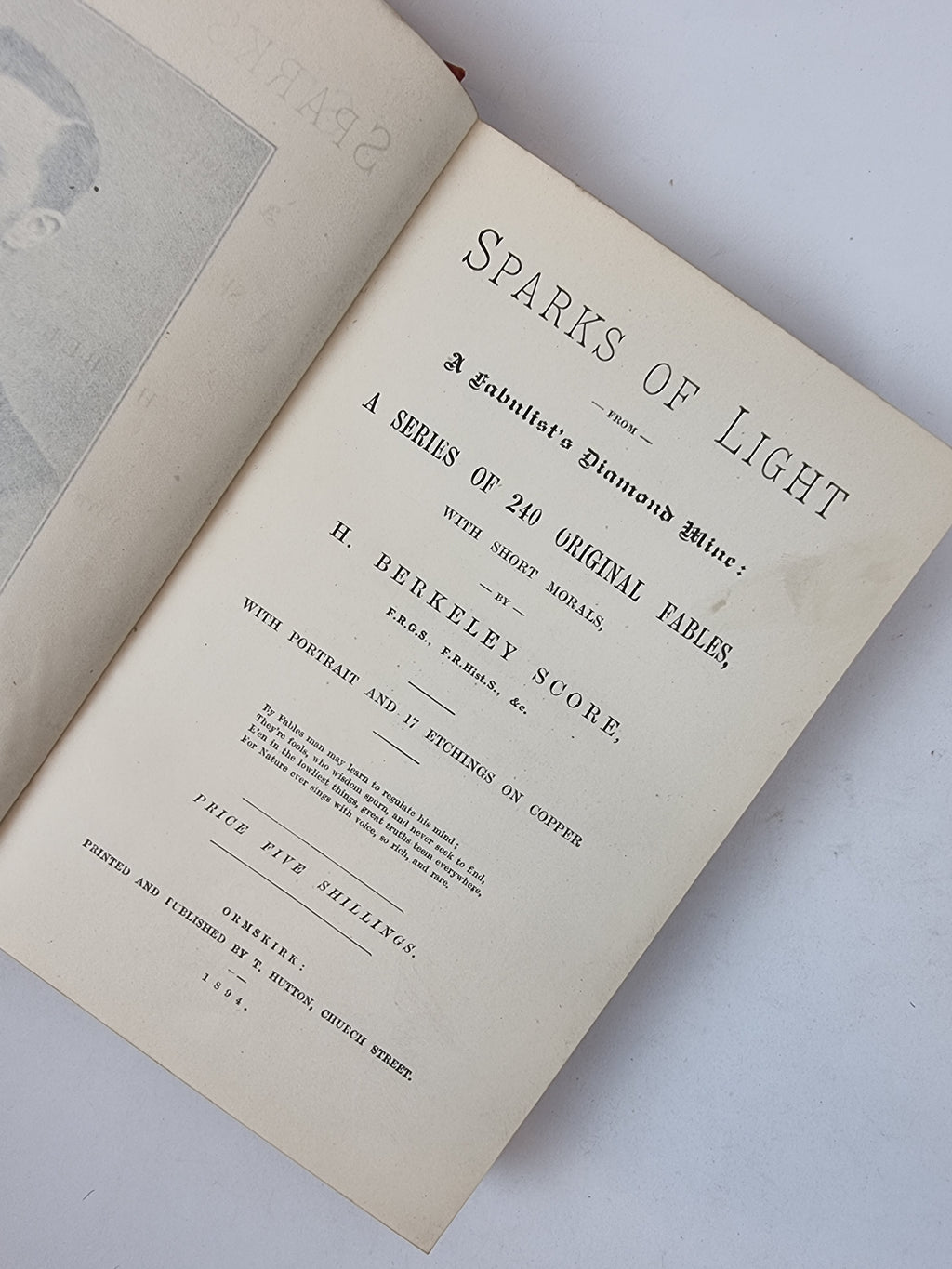 Sparks Of Light from A Fabulists Diamond Mine: 240 Original Fables  by H. B. Score