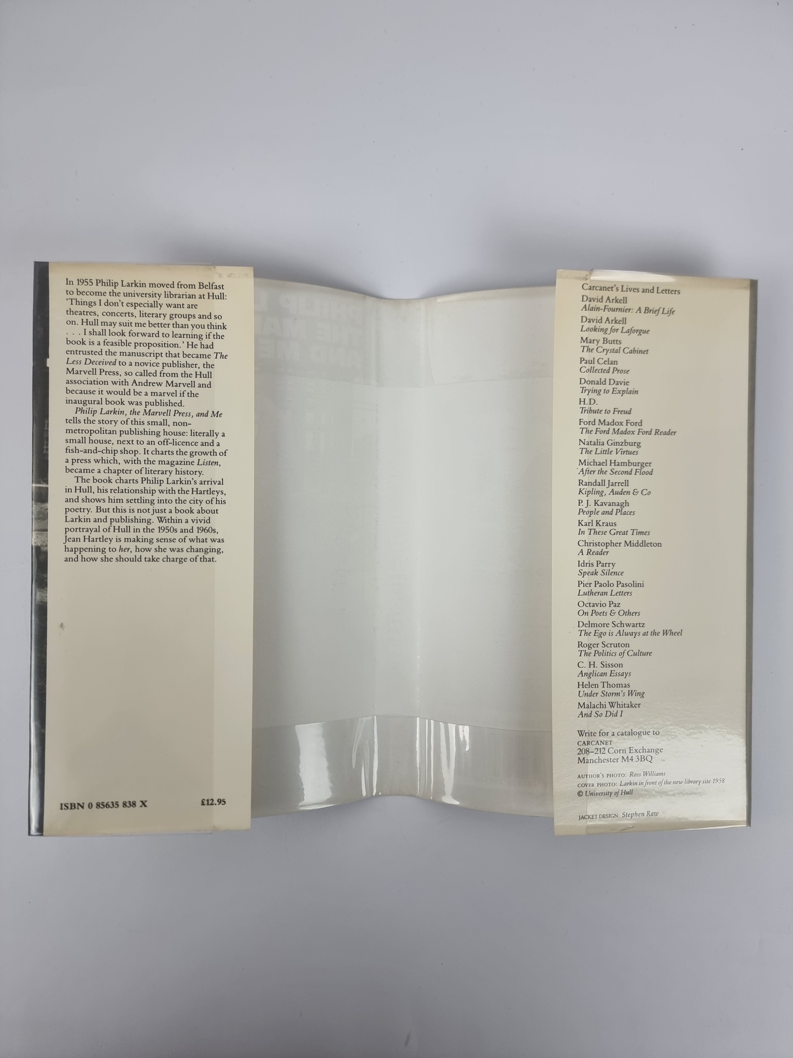 Philip Larkin, The Marvell Press and Me, Jean Hartley — 1st Edition/Printing, Signed