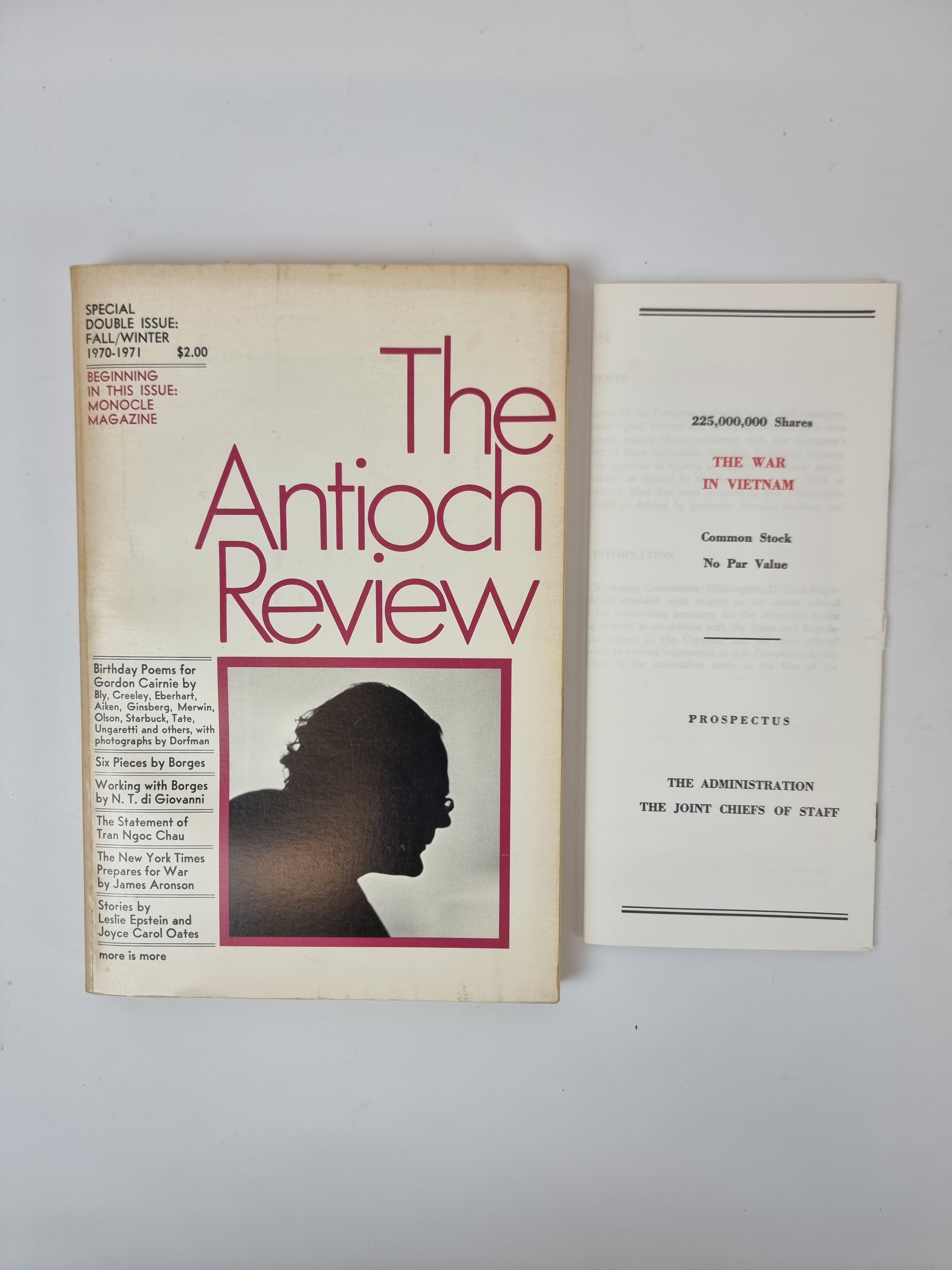 The Antioch Review, Special Double Issue:Fall/Winter 1970 - 1971