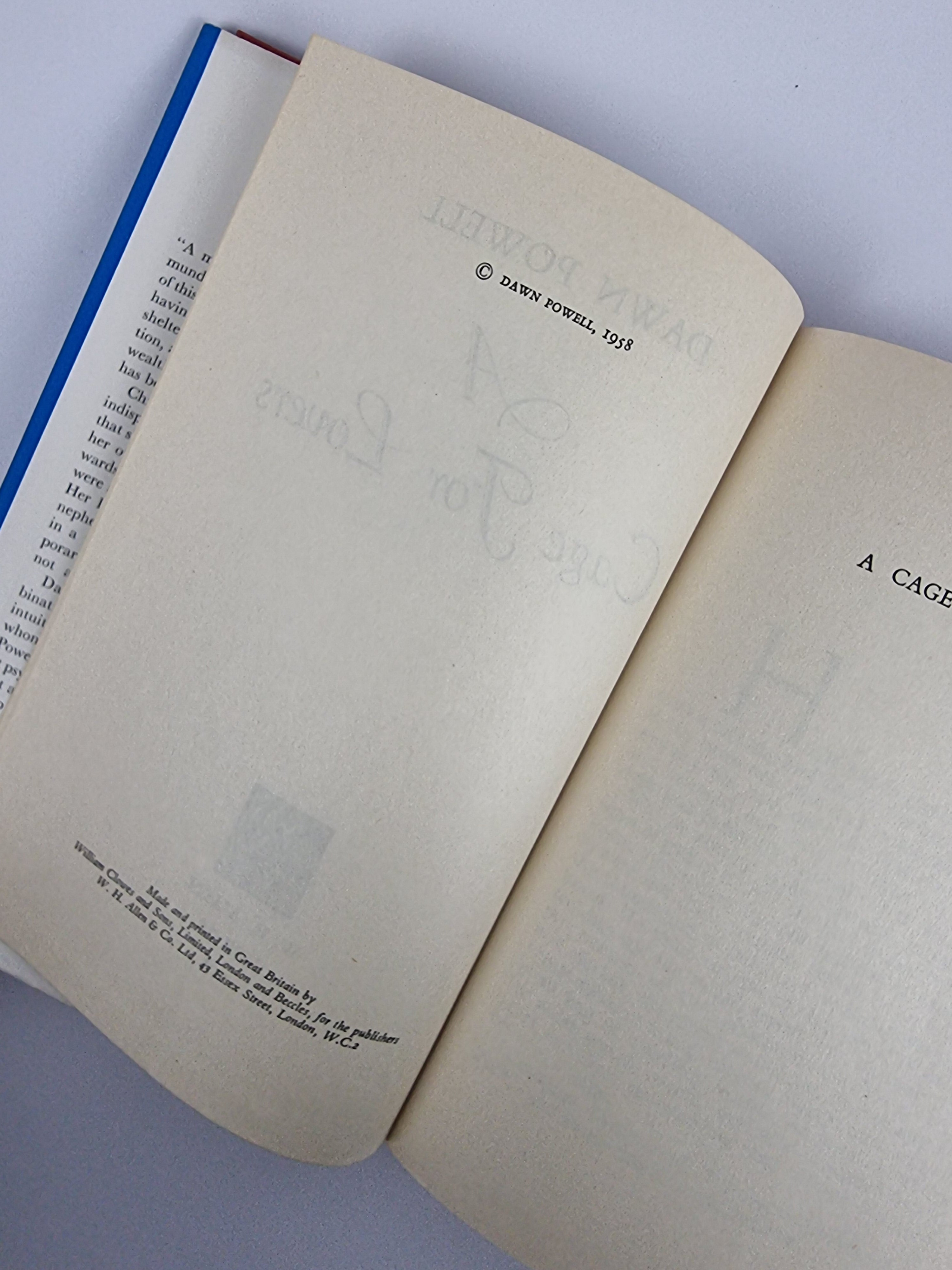 A Cage For Lovers, Dawn Powell — 1st Edition