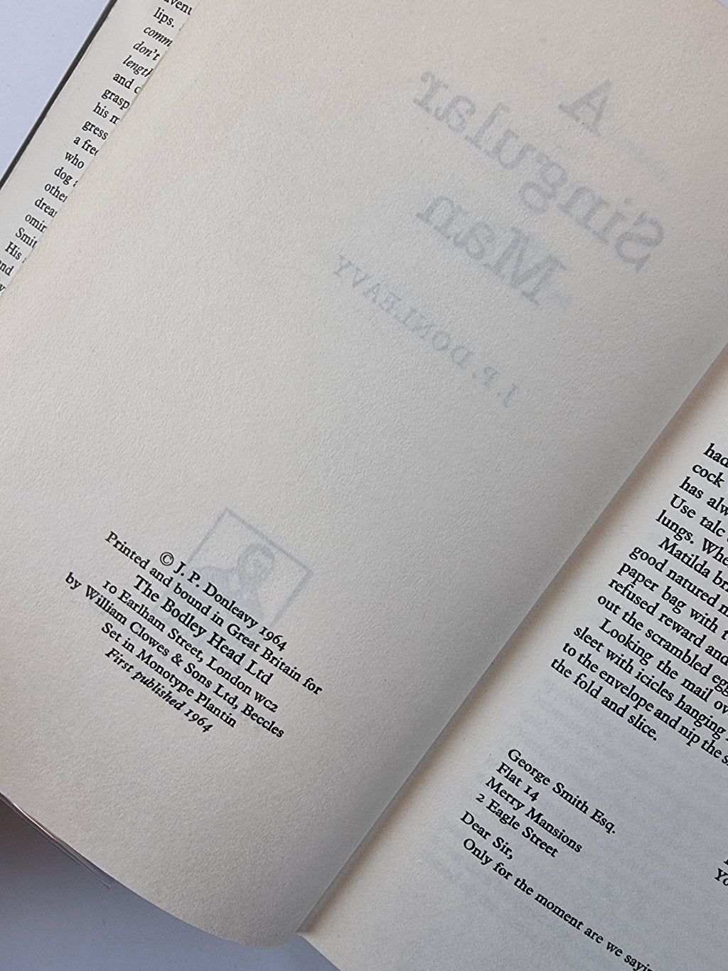 A Singular Man, J. P. Donleavy — 1st Edition