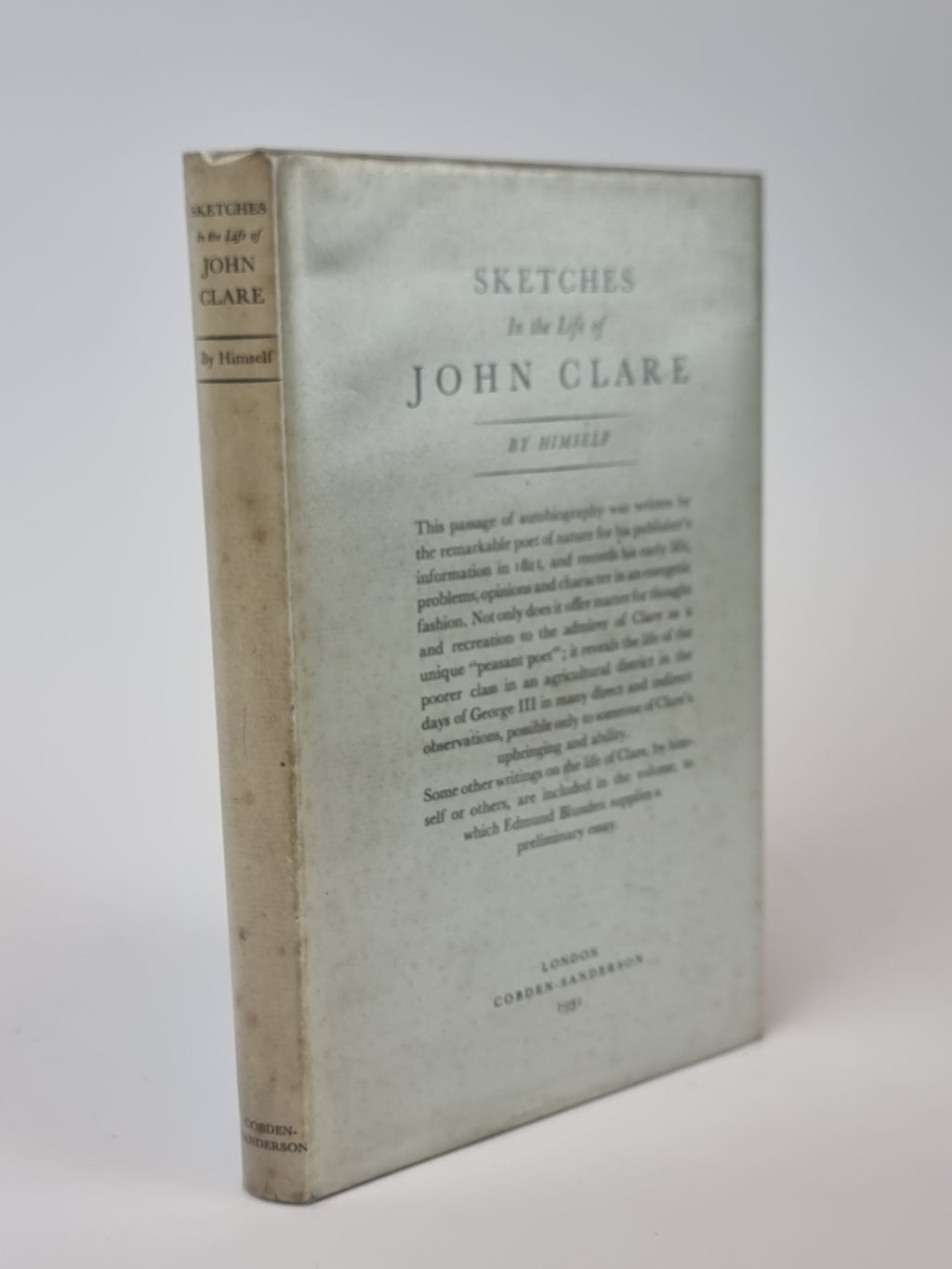 Sketches In the Life of John Clare by Himself — 1st Edition