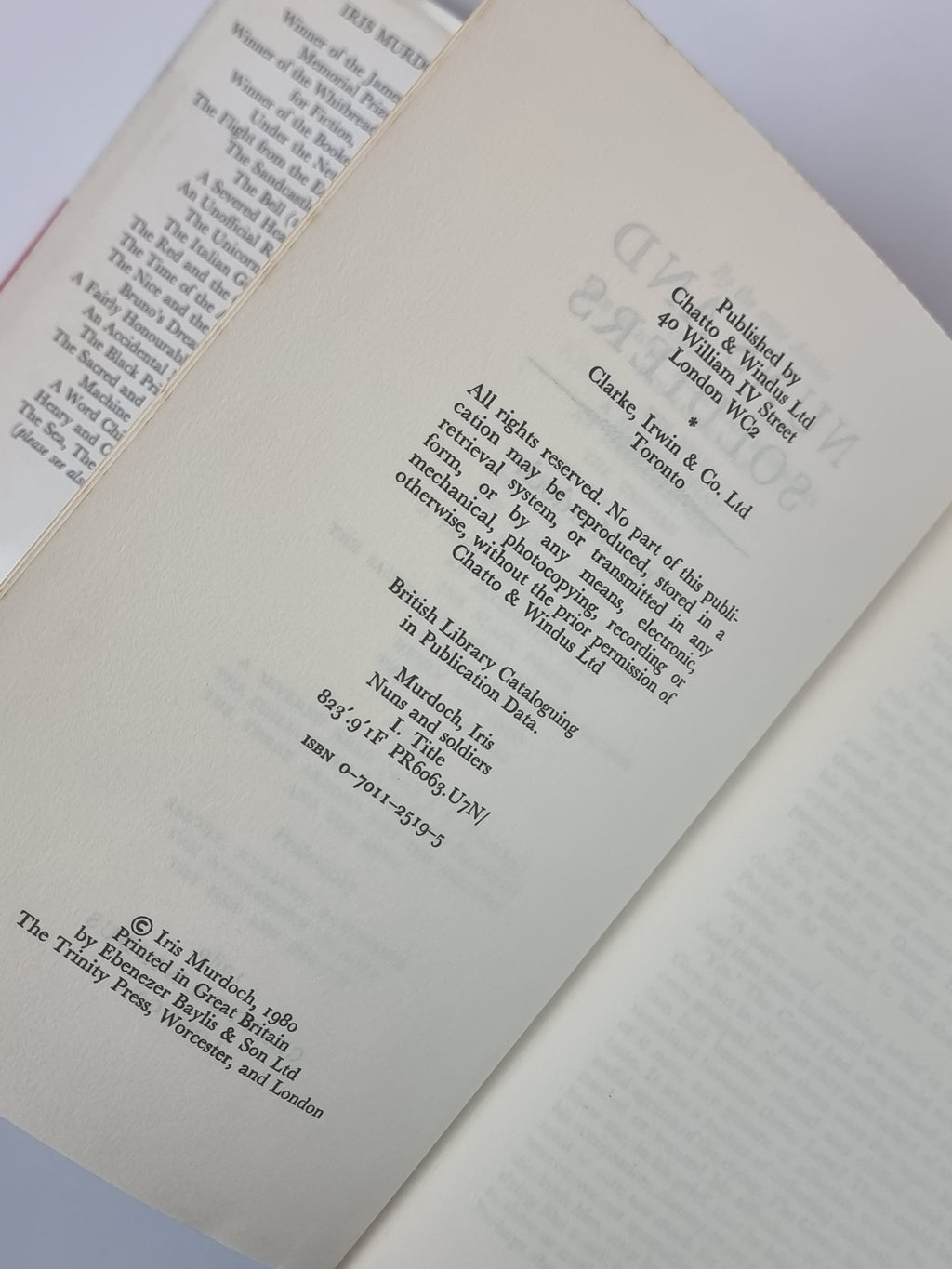Nuns and Soldiers, Iris Murdoch — 1st Edition/Printing
