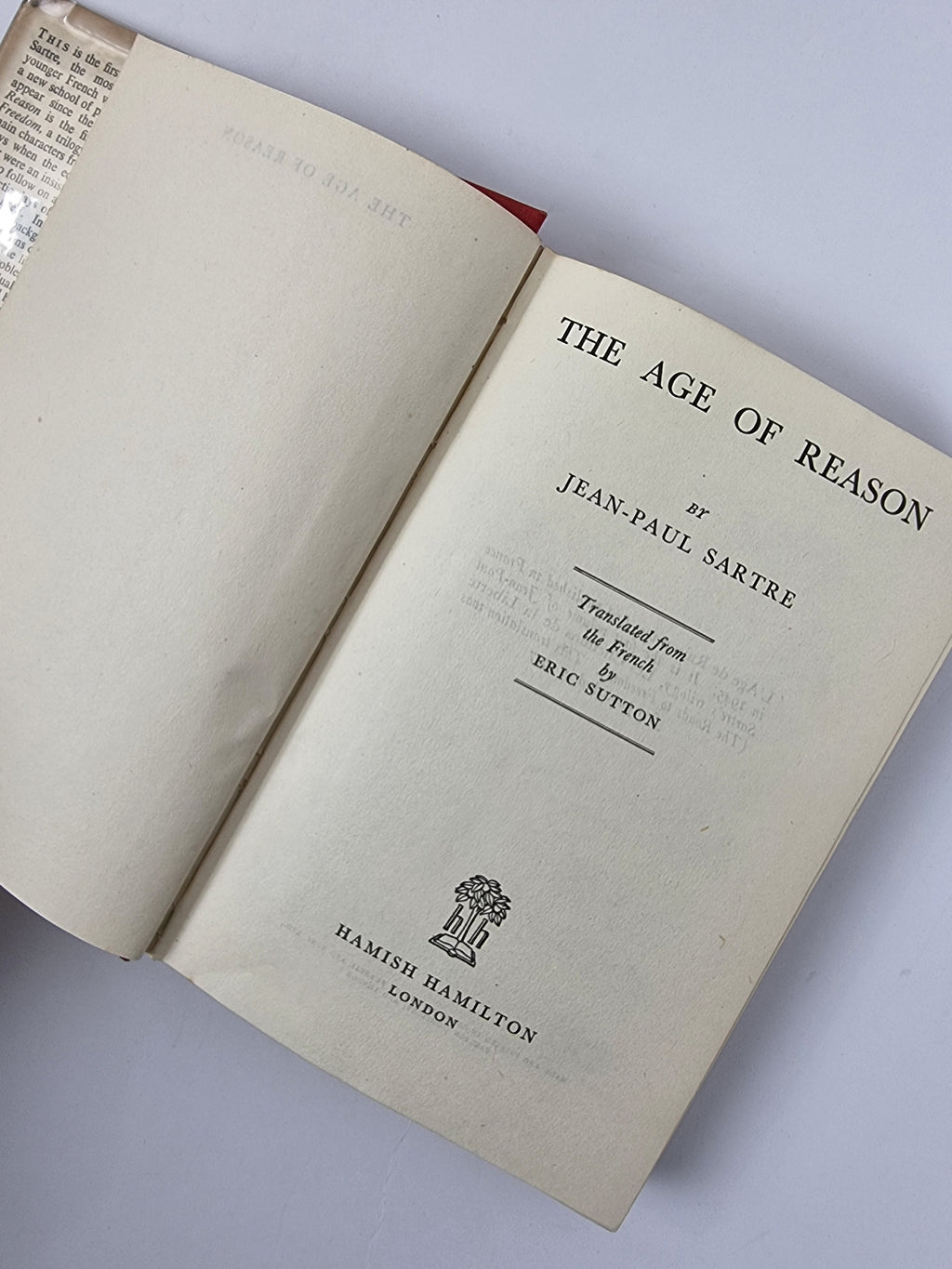 The Age of Reason, Jean-Paul Sartre — 1st Edition/Printing