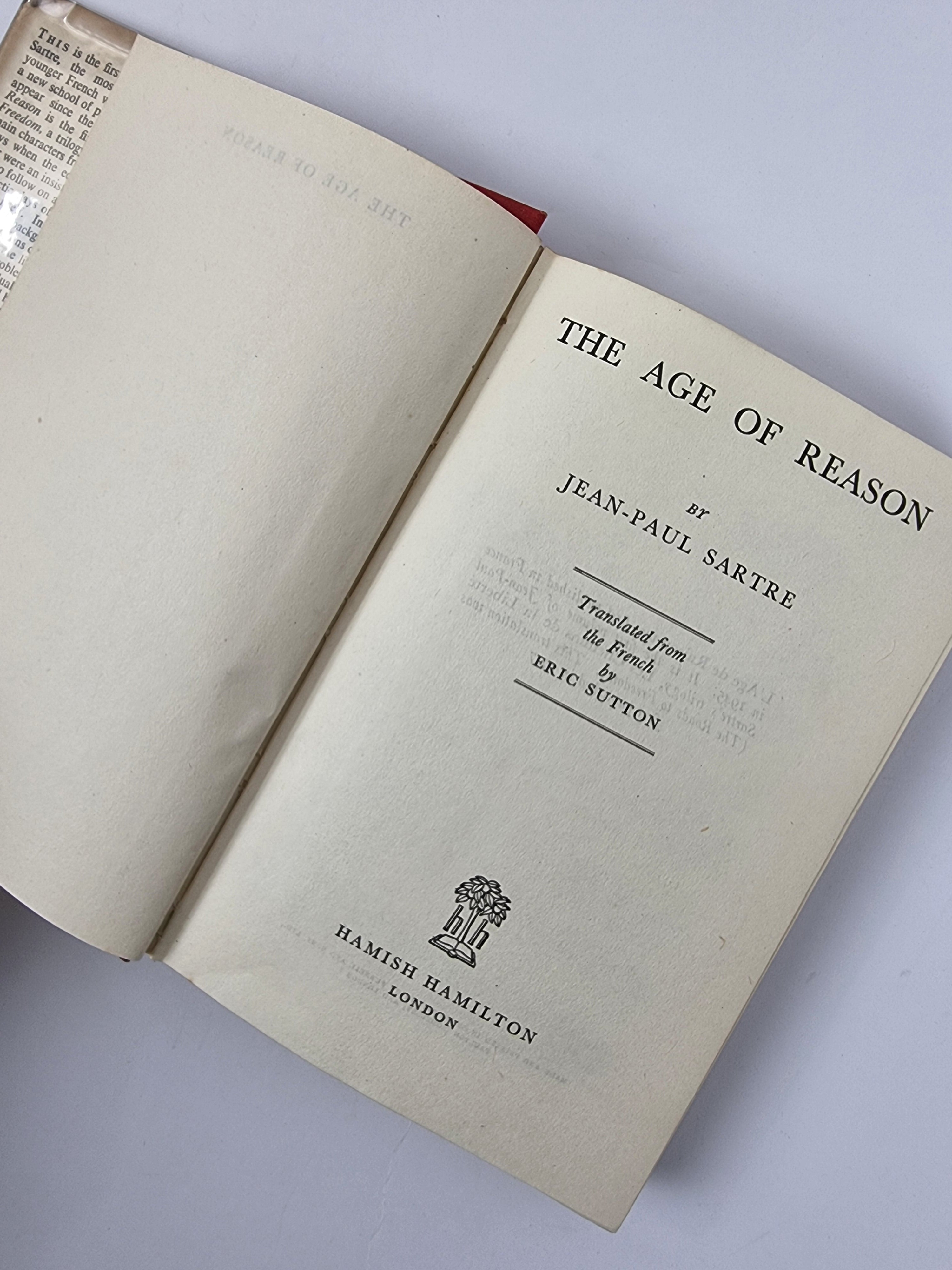 The Age of Reason, Jean-Paul Sartre — 1st Edition/Printing